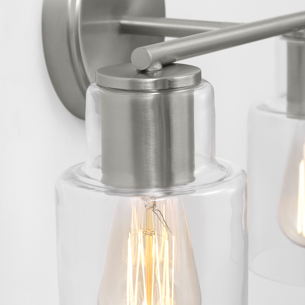 Sayward 2-Light Bath Sconce | Brushed Steel Bulb(s) Not Included