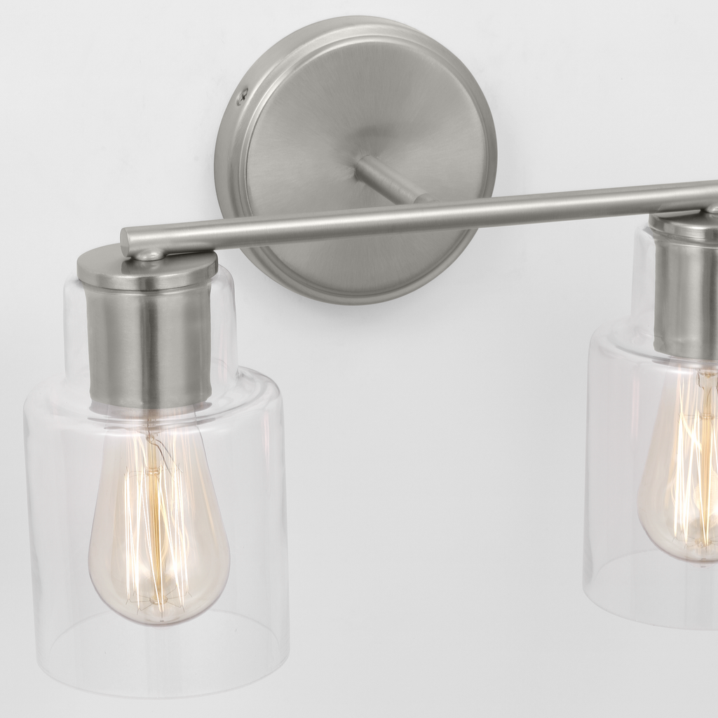 Sayward 2-Light Bath Sconce | Brushed Steel Bulb(s) Not Included
