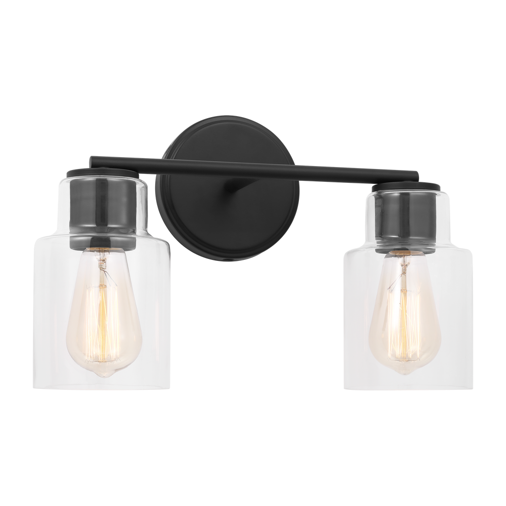 Sayward 2-Light Bath Sconce | Midnight Black Bulb(s) Not Included