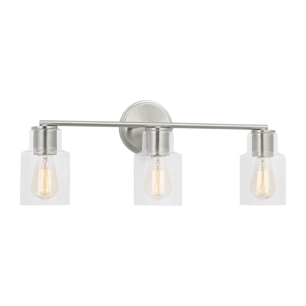 Sayward 3-Light Bath Sconce | Brushed Steel Bulb(s) Not Included