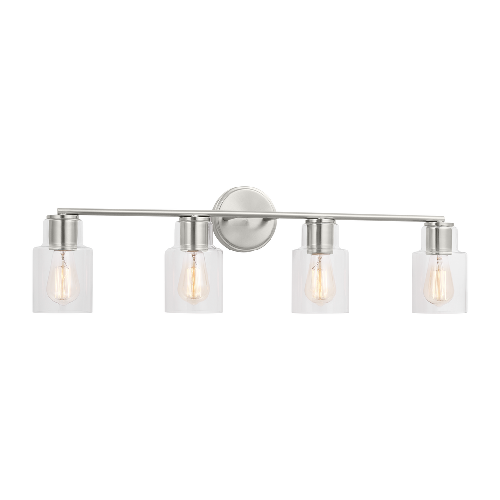 Sayward 4-Light Bath Sconce | Brushed Steel Bulb(s) Not Included