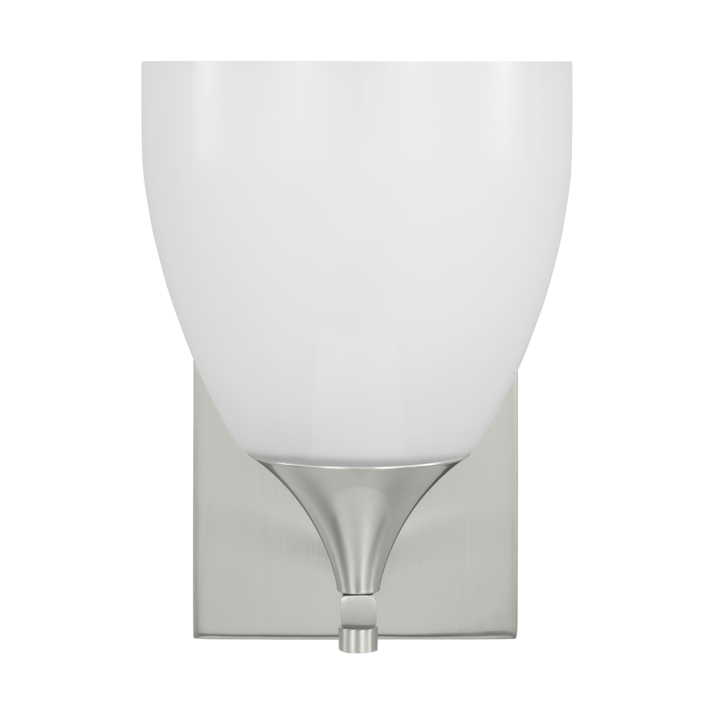 Toffino 1-Light Bath Sconce | Brushed Steel | Milk Glass