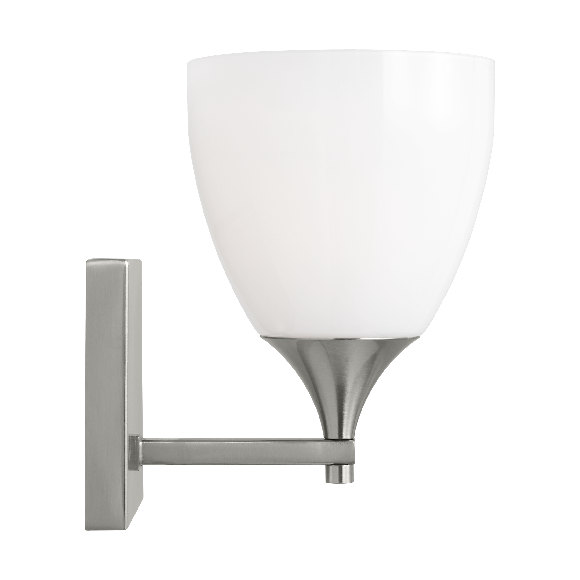 Toffino 1-Light Bath Sconce | Brushed Steel | Milk Glass