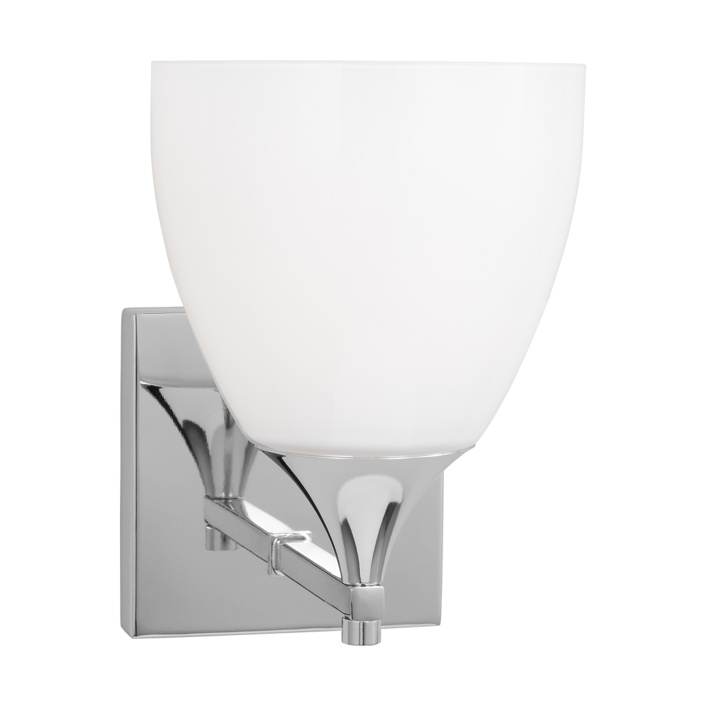 Toffino 1-Light Bath Sconce | Chrome | Milk Glass