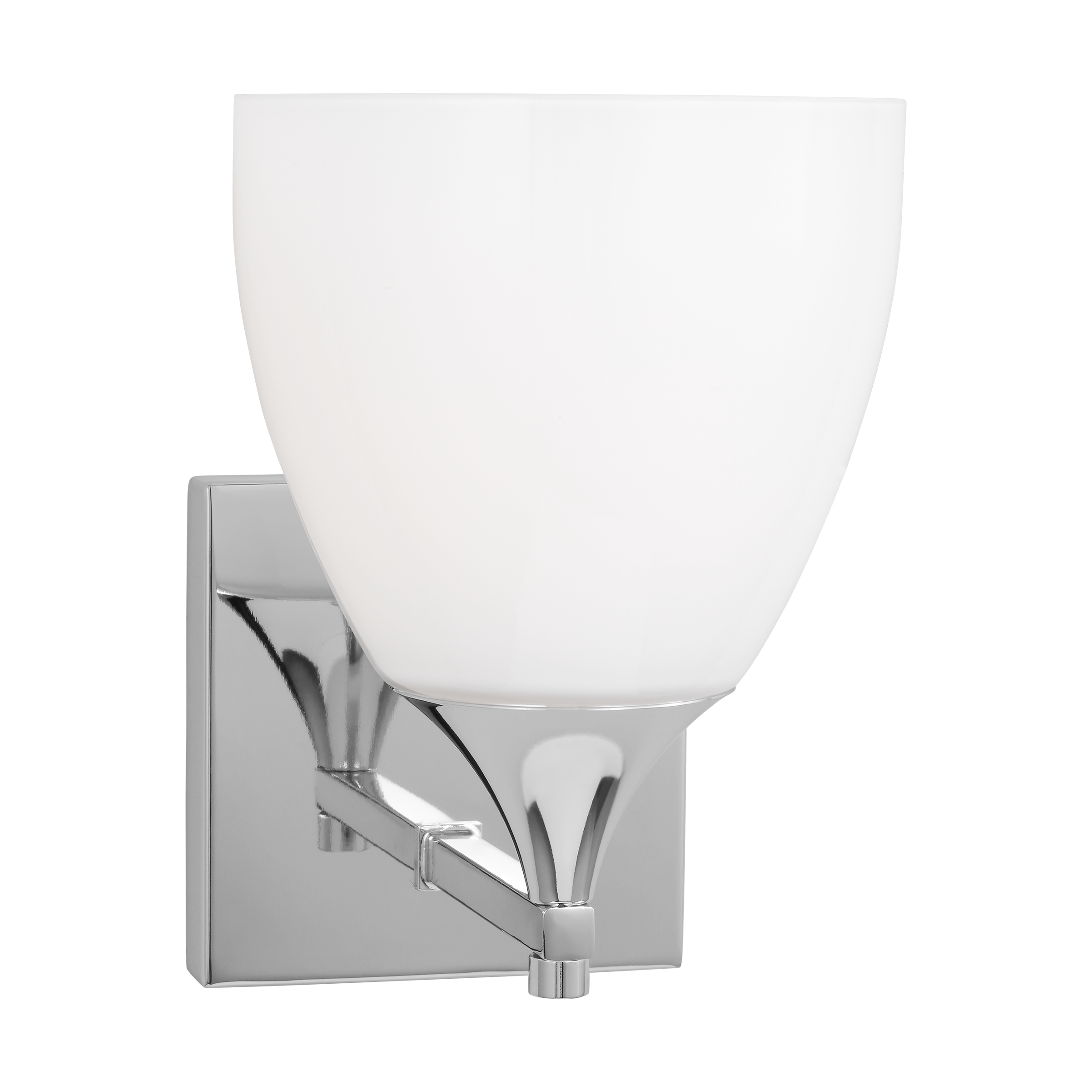 Toffino 1-Light Bath Sconce | Chrome | Milk Glass