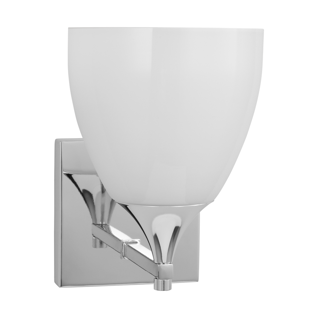Toffino 1-Light Bath Sconce | Chrome | Milk Glass