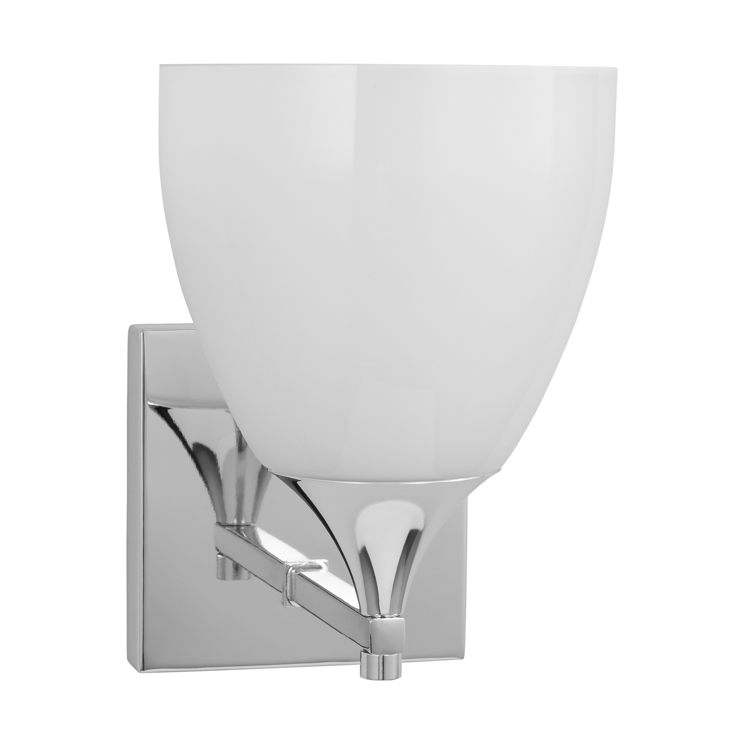 Toffino 1-Light Bath Sconce | Chrome | Milk Glass