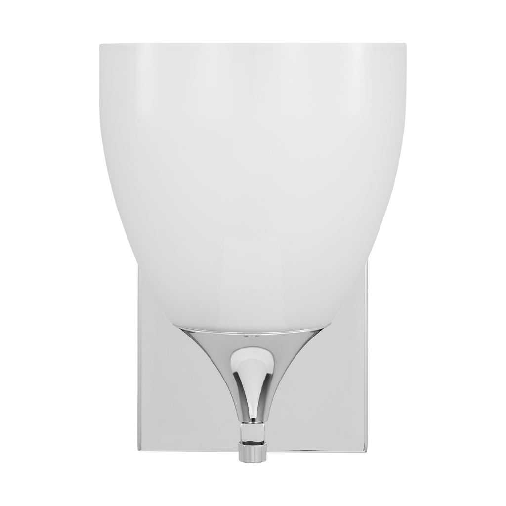 Toffino 1-Light Bath Sconce | Chrome | Milk Glass