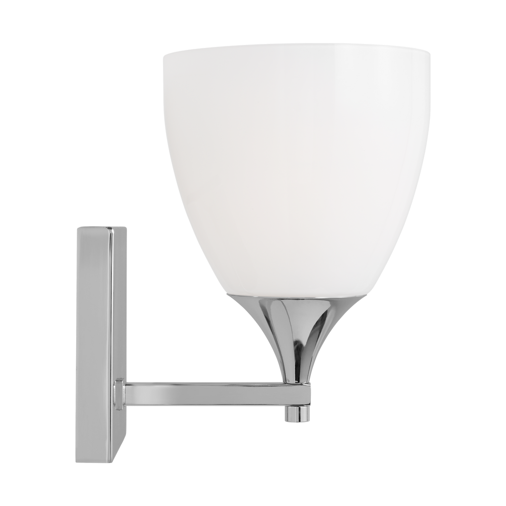 Toffino 1-Light Bath Sconce | Chrome | Milk Glass