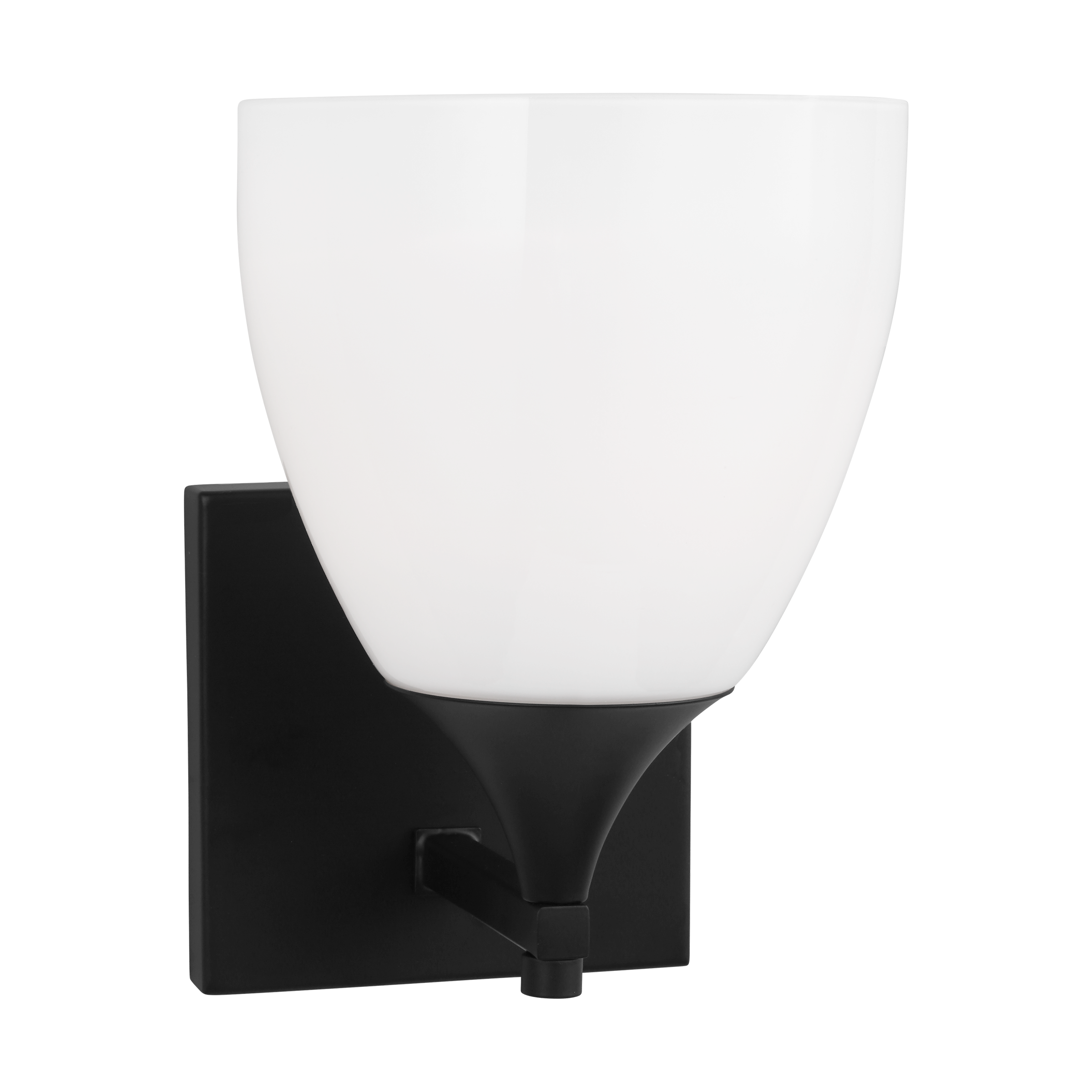 Toffino 1-Light Bath Sconce | Midnight Black | Milk Glass