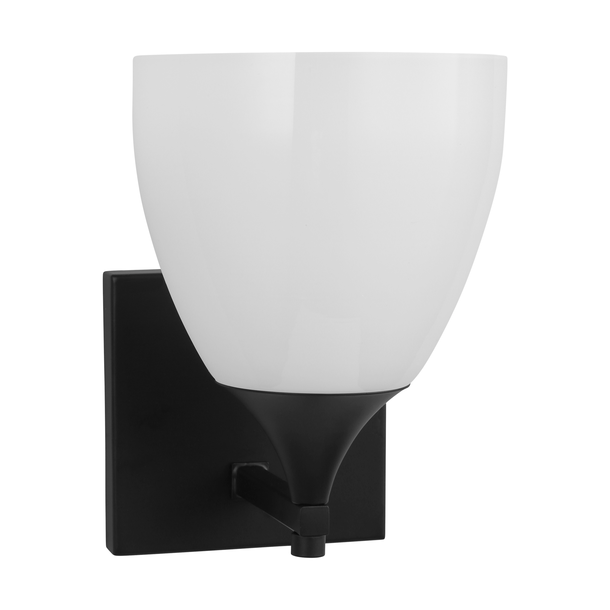 Toffino 1-Light Bath Sconce | Midnight Black | Milk Glass