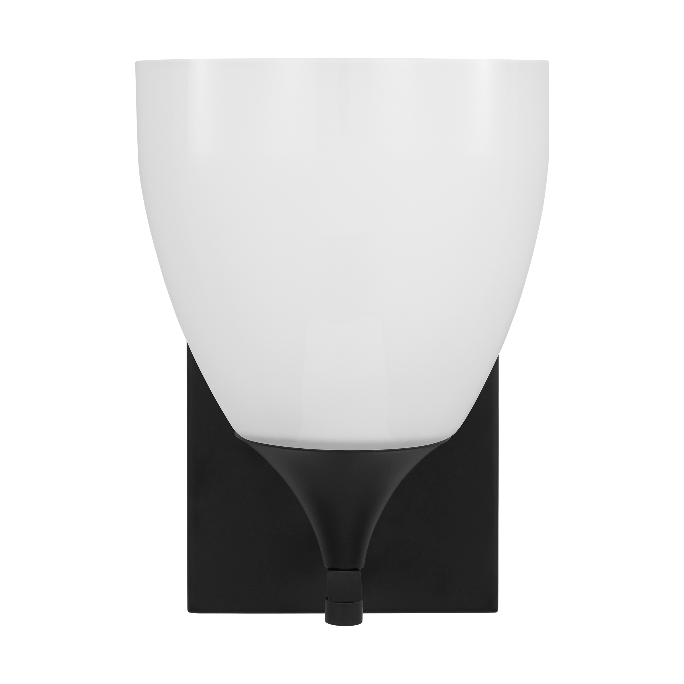 Toffino 1-Light Bath Sconce | Midnight Black | Milk Glass