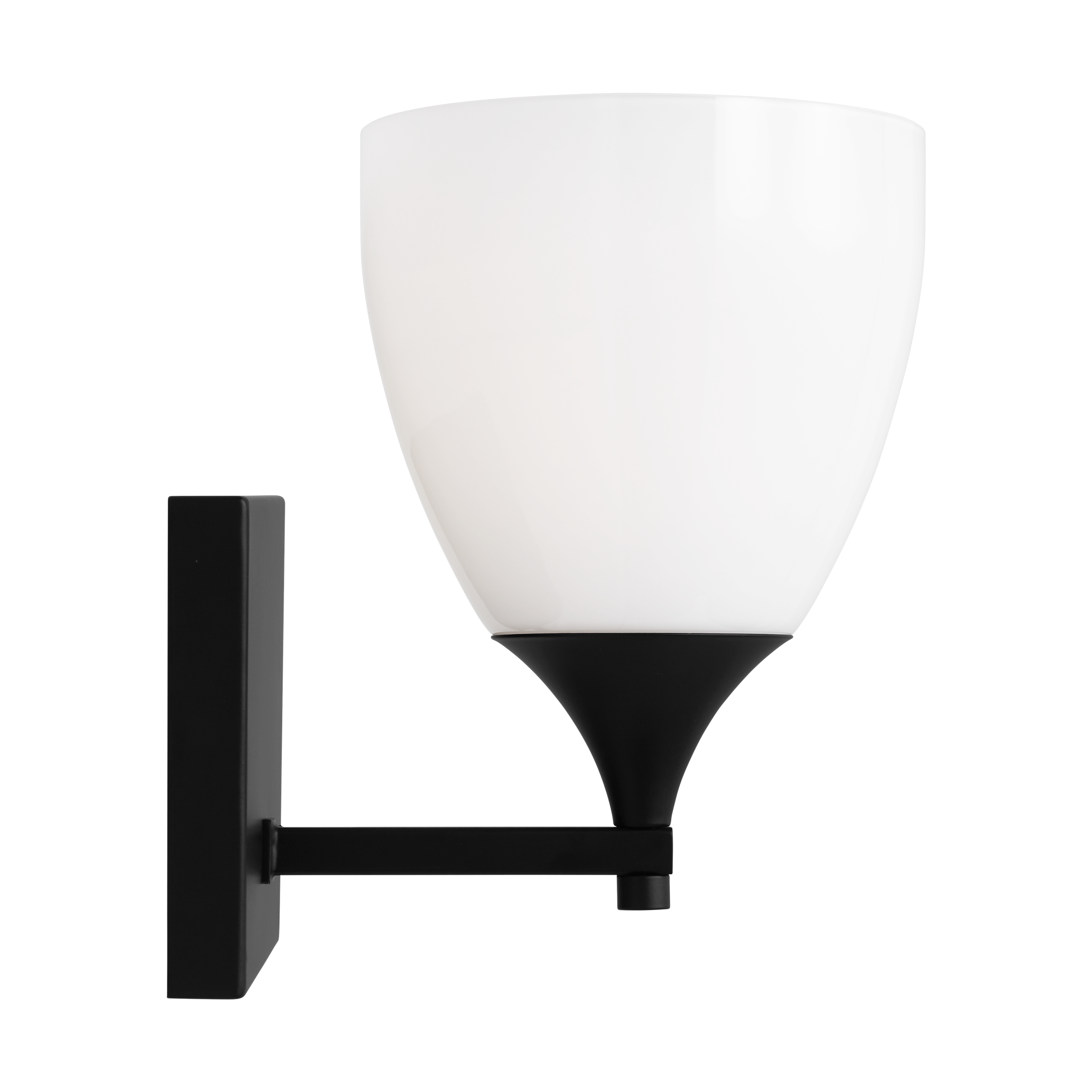 Toffino 1-Light Bath Sconce | Midnight Black | Milk Glass