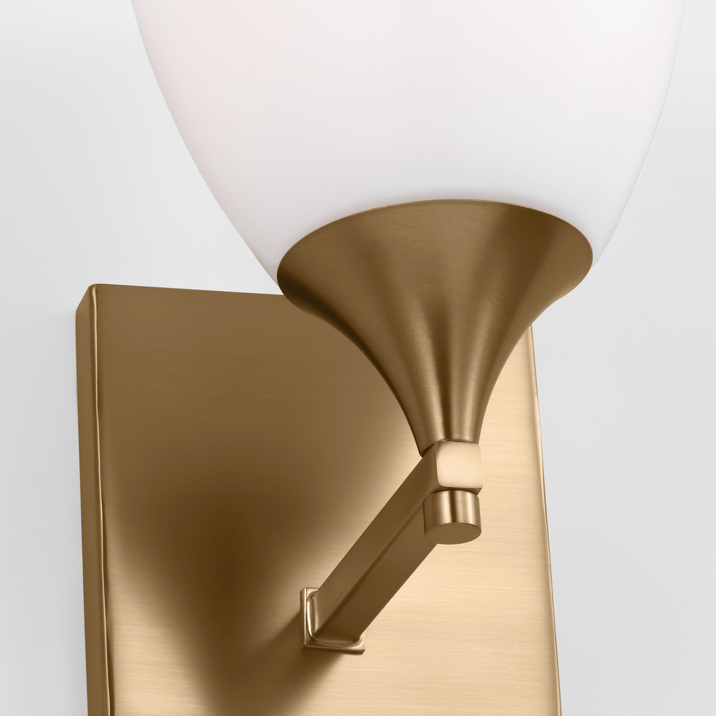 Toffino 1-Light Bath Sconce | Satin Brass | Milk Glass