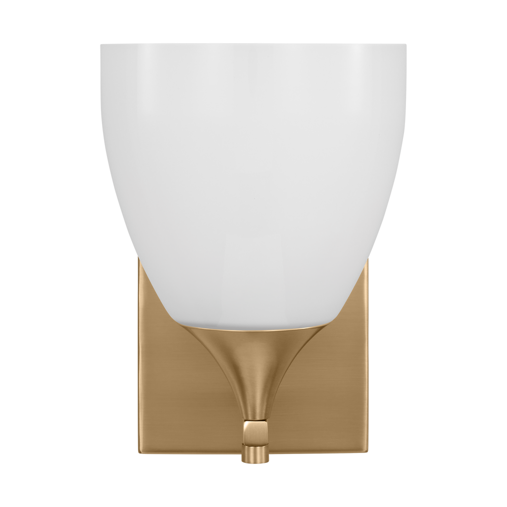 Toffino 1-Light Bath Sconce | Satin Brass | Milk Glass