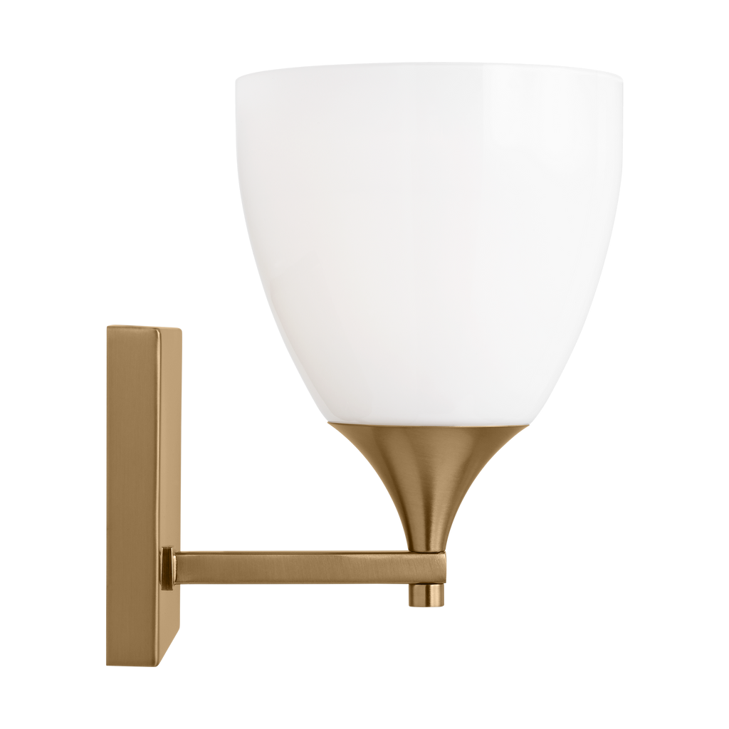 Toffino 1-Light Bath Sconce | Satin Brass | Milk Glass