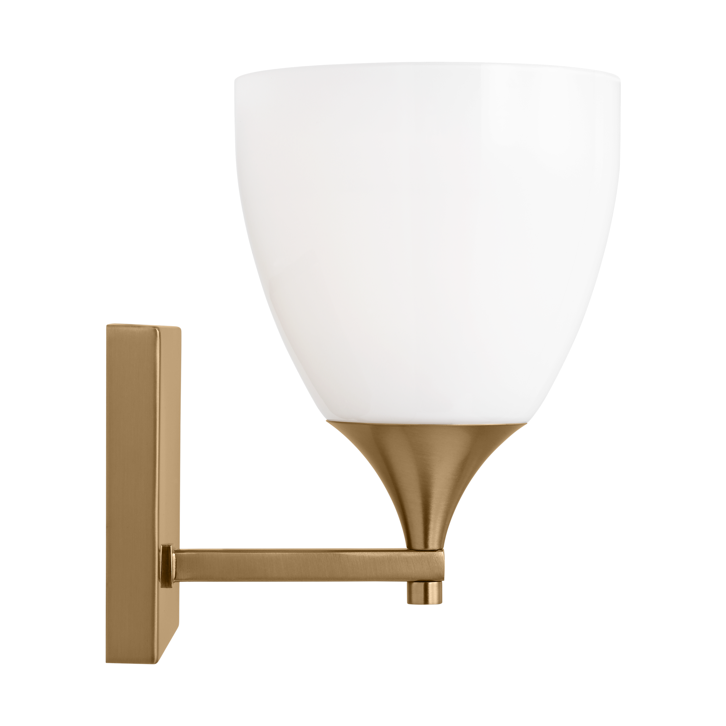 Toffino 1-Light Bath Sconce | Satin Brass | Milk Glass