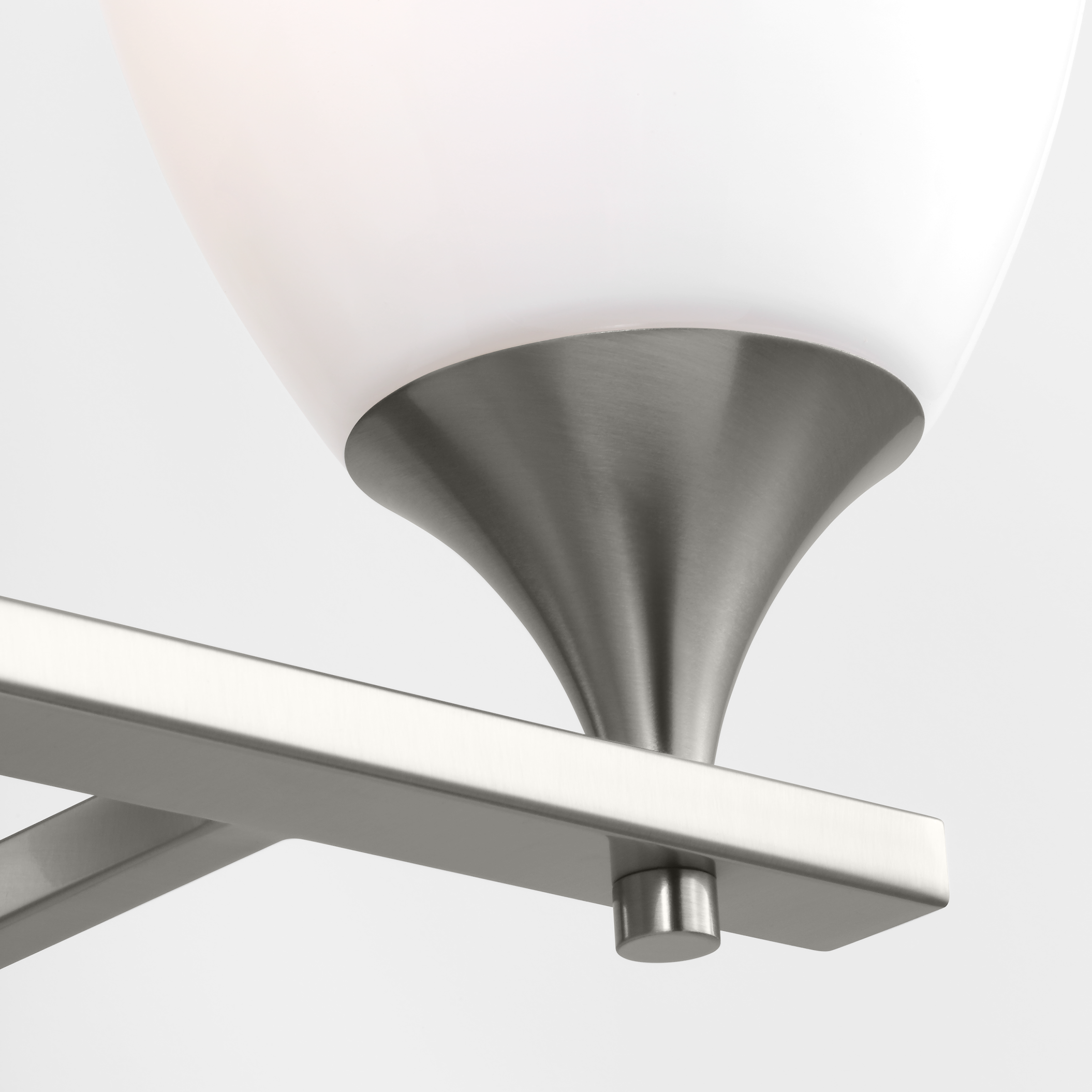 Toffino 2-Light Bath Sconce | Brushed Steel | Milk Glass