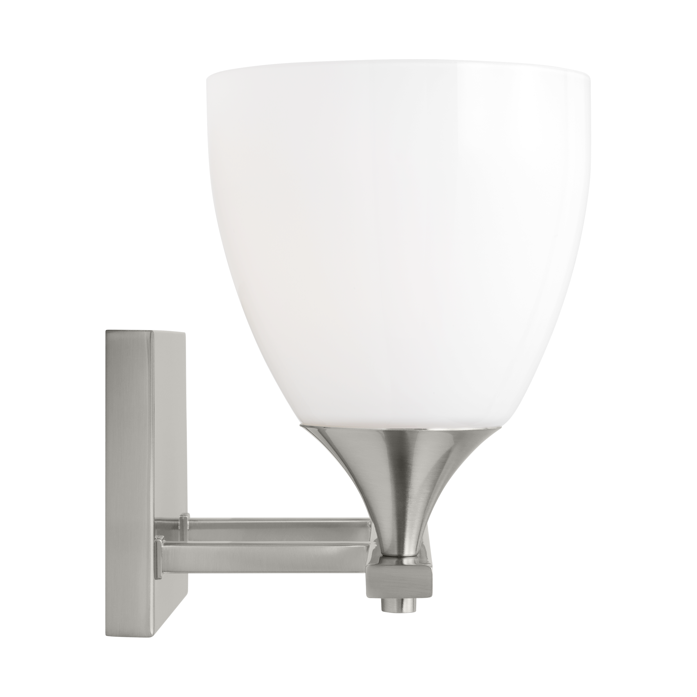Toffino 2-Light Bath Sconce | Brushed Steel | Milk Glass