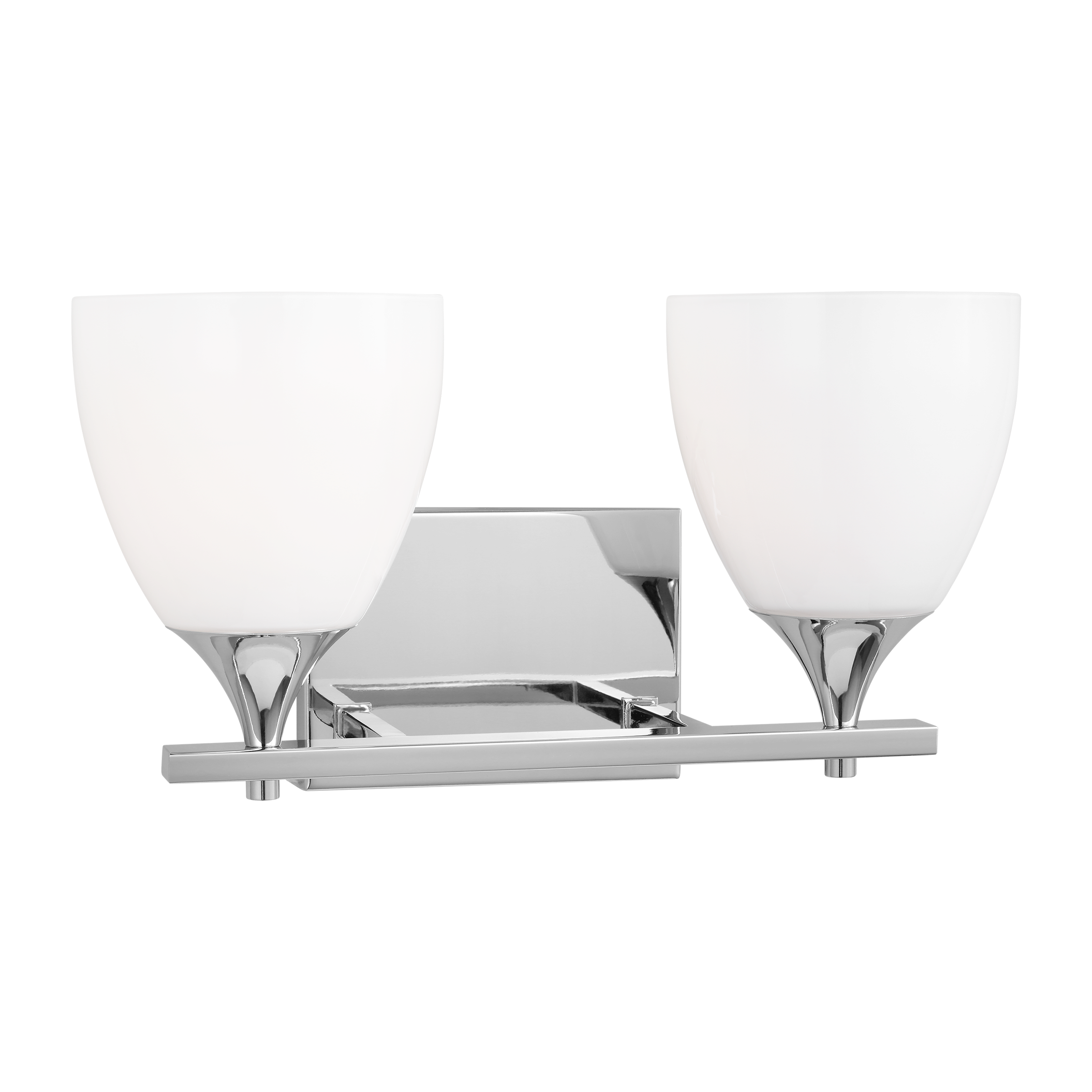 Toffino 2-Light Bath Sconce | Chrome | Milk Glass
