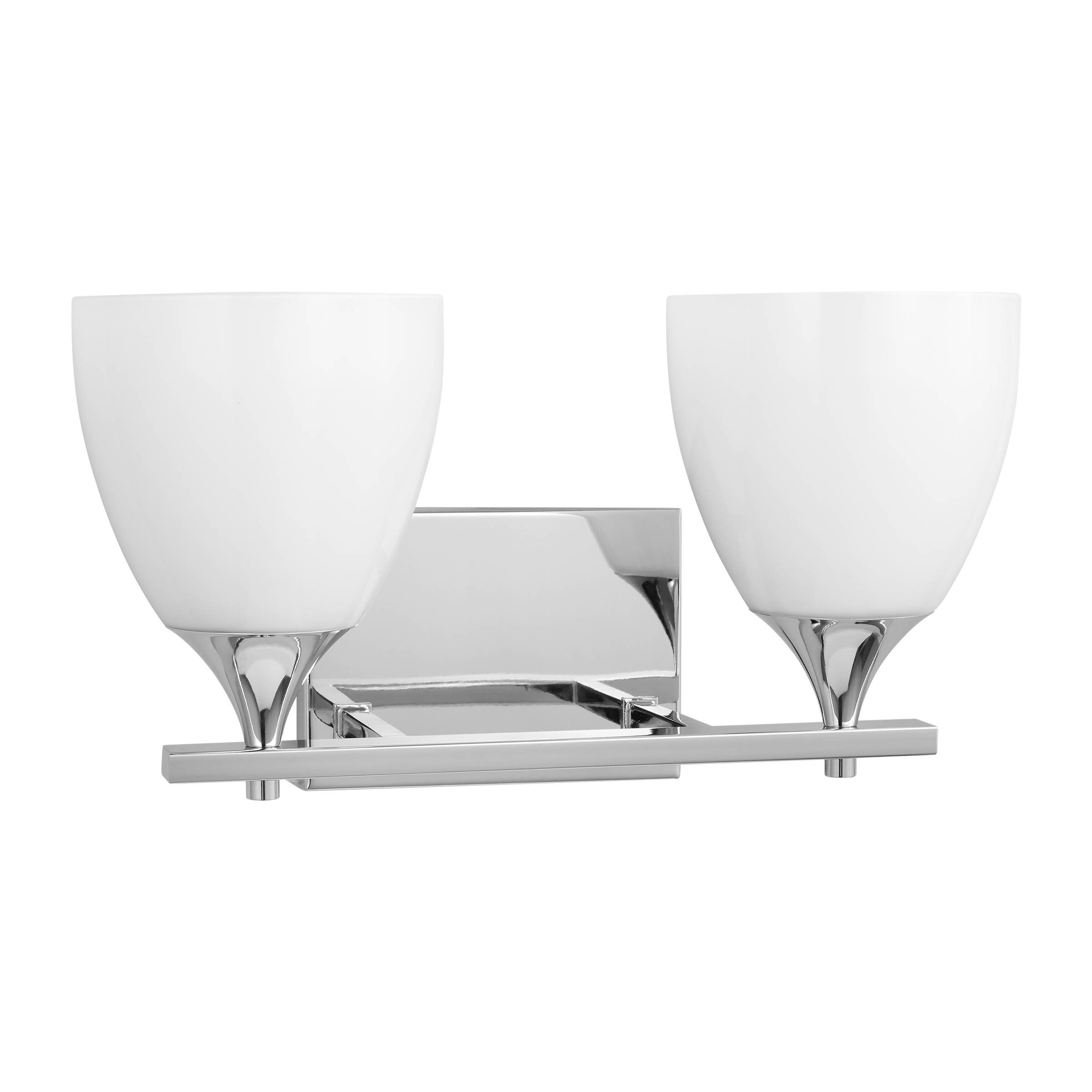Toffino 2-Light Bath Sconce | Chrome | Milk Glass