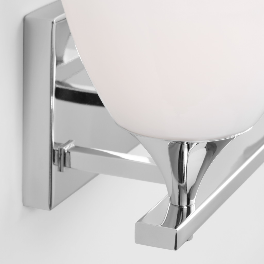 Toffino 2-Light Bath Sconce | Chrome | Milk Glass