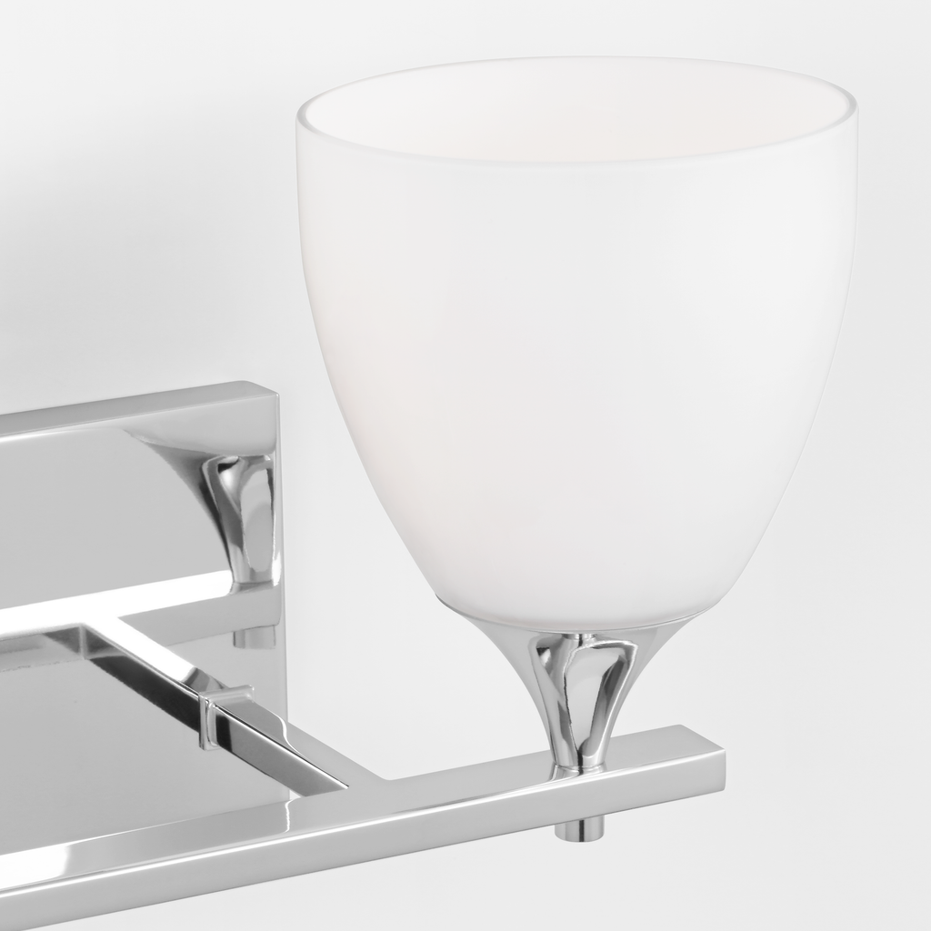 Toffino 2-Light Bath Sconce | Chrome | Milk Glass