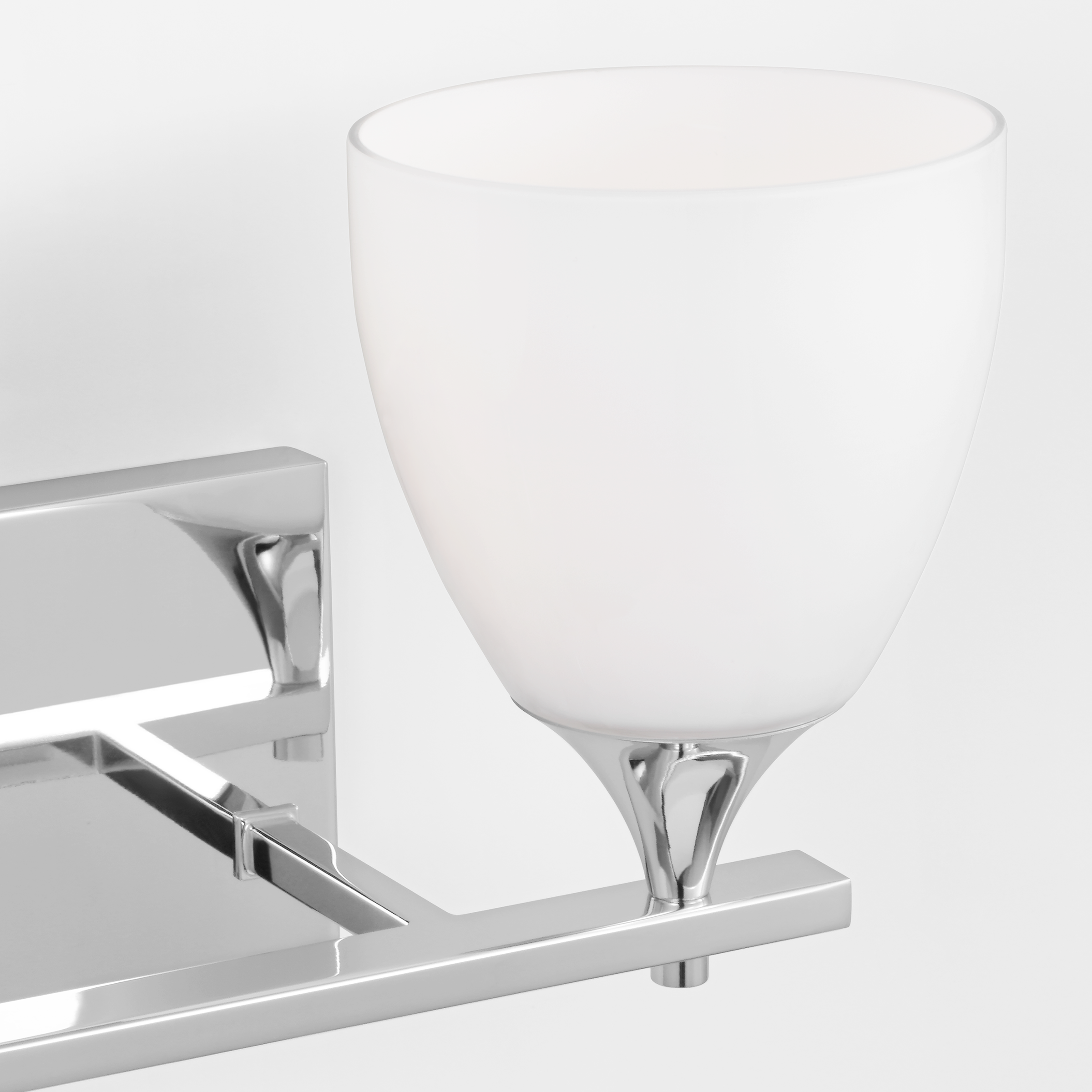Toffino 2-Light Bath Sconce | Chrome | Milk Glass