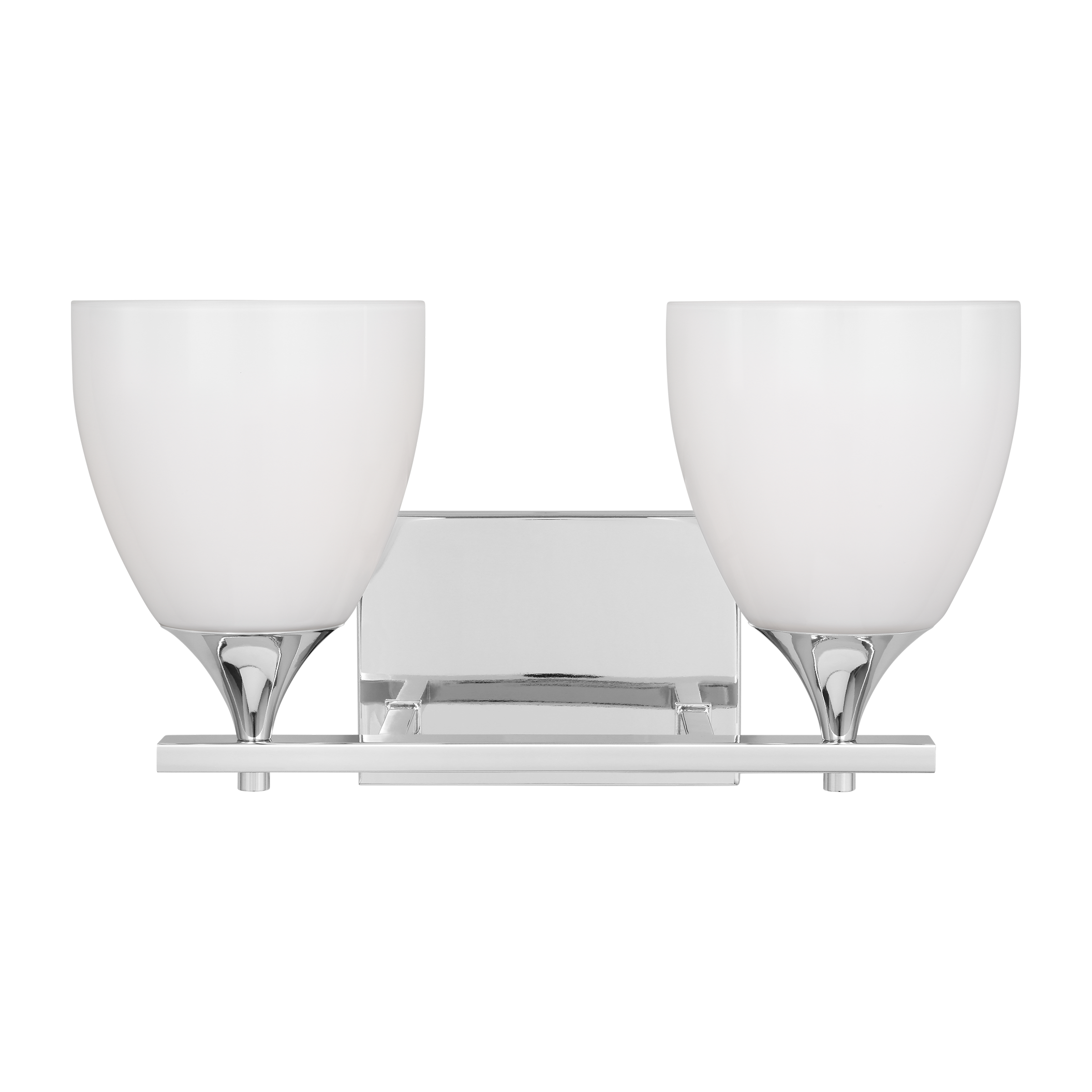 Toffino 2-Light Bath Sconce | Chrome | Milk Glass