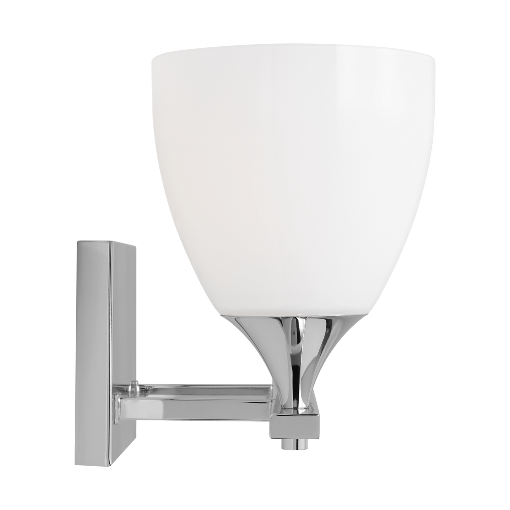 Toffino 2-Light Bath Sconce | Chrome | Milk Glass