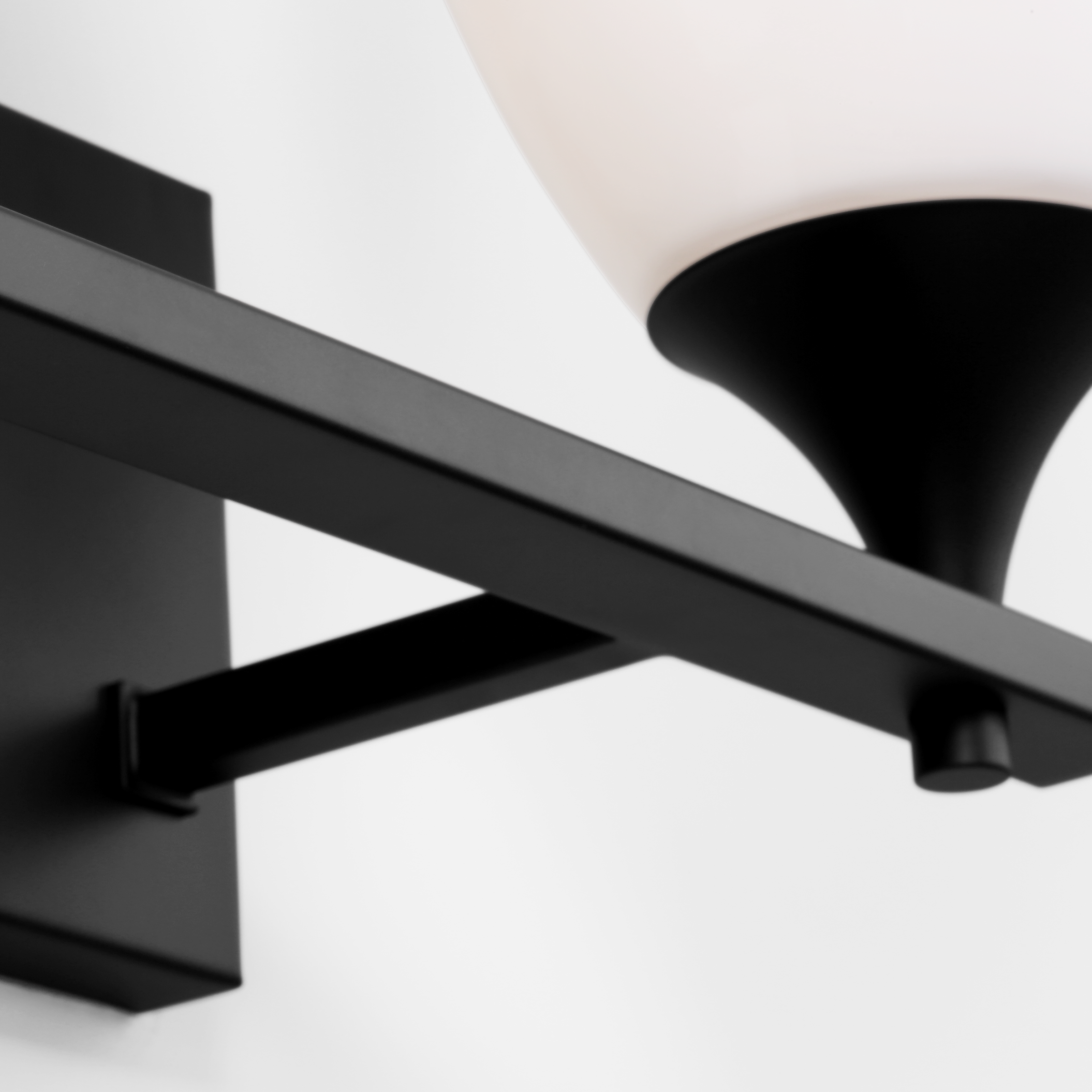 Toffino 2-Light Bath Sconce | Midnight Black | Milk Glass