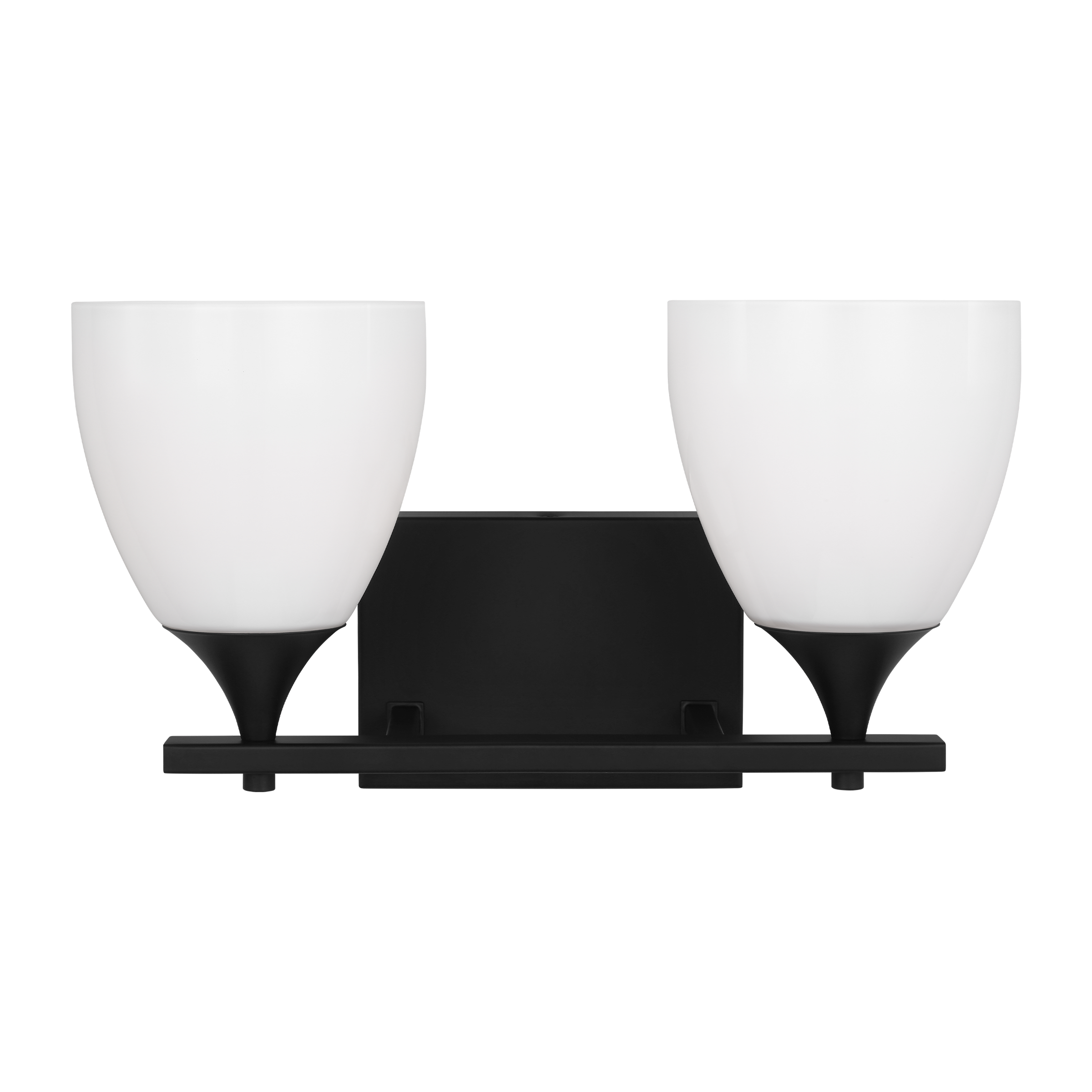 Toffino 2-Light Bath Sconce | Midnight Black | Milk Glass