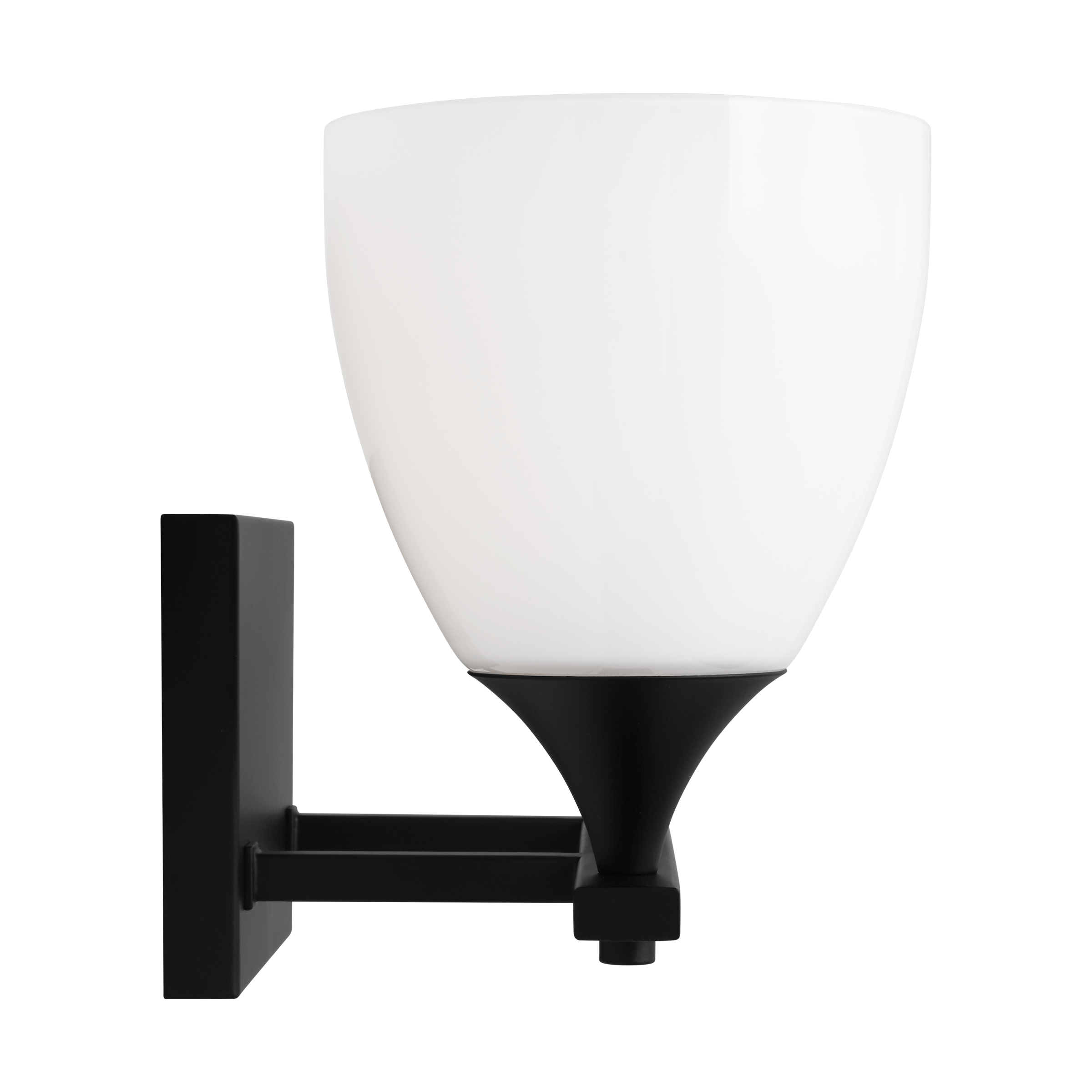 Toffino 2-Light Bath Sconce | Midnight Black | Milk Glass