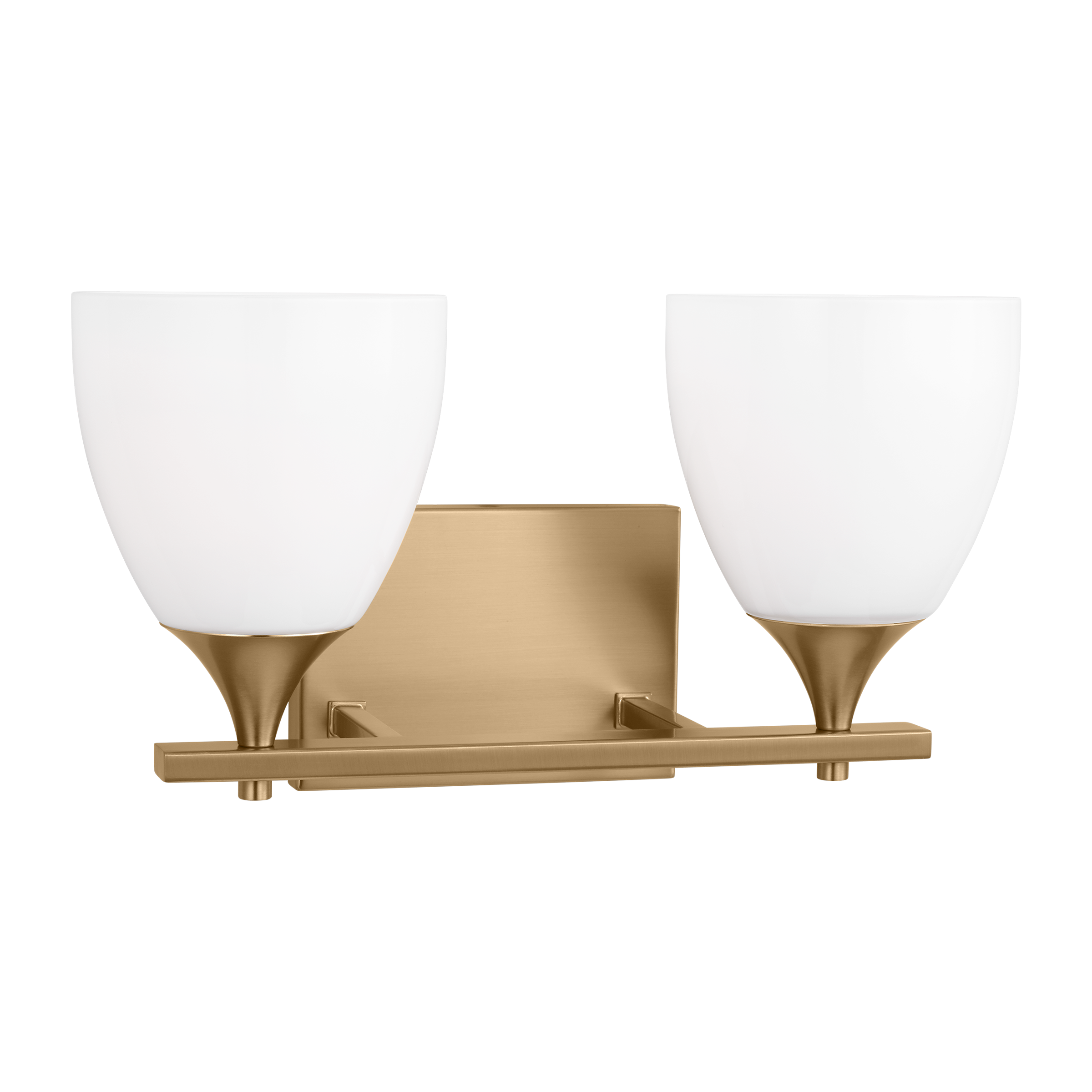 Toffino 2-Light Bath Sconce | Satin Brass | Milk Glass