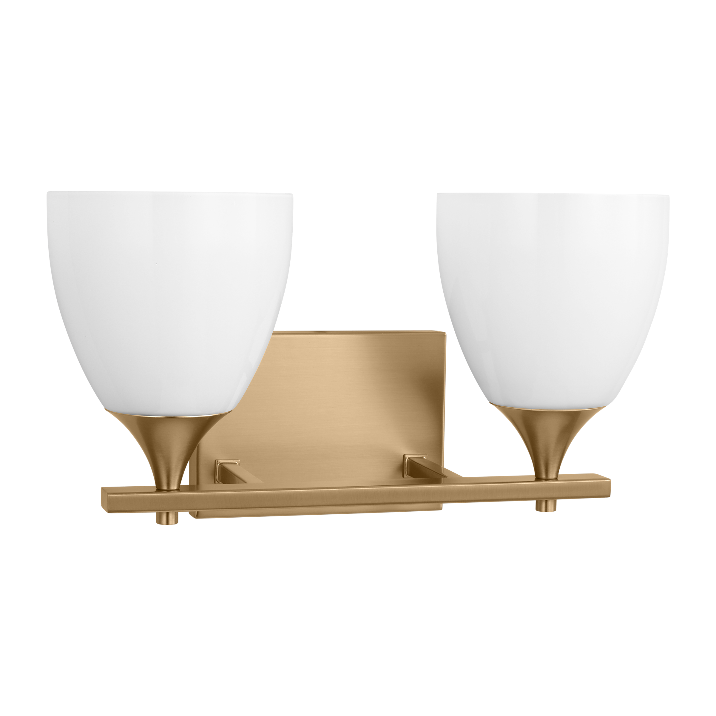 Toffino 2-Light Bath Sconce | Satin Brass | Milk Glass