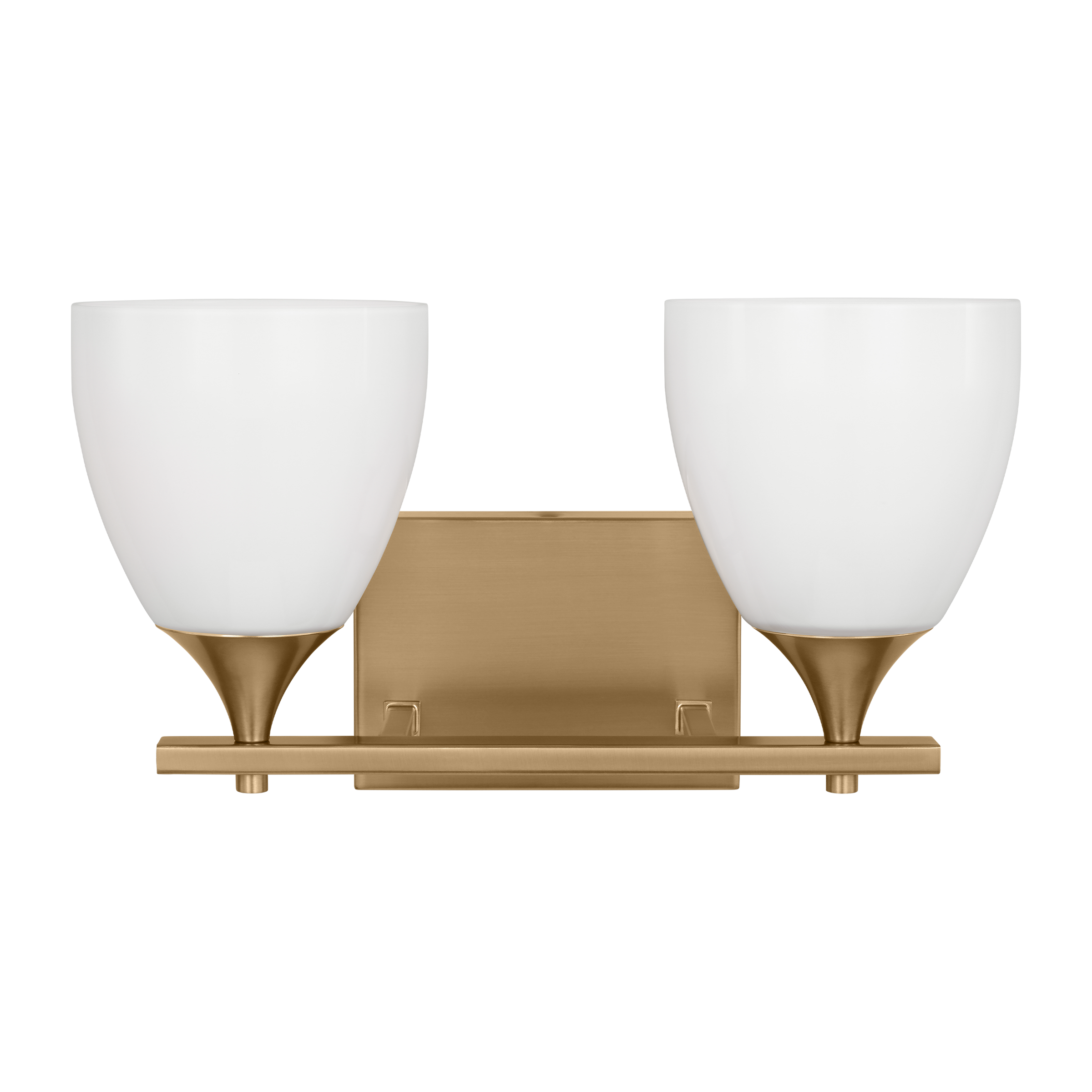 Toffino 2-Light Bath Sconce | Satin Brass | Milk Glass