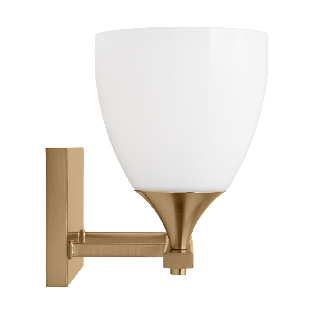 Toffino 2-Light Bath Sconce | Satin Brass | Milk Glass