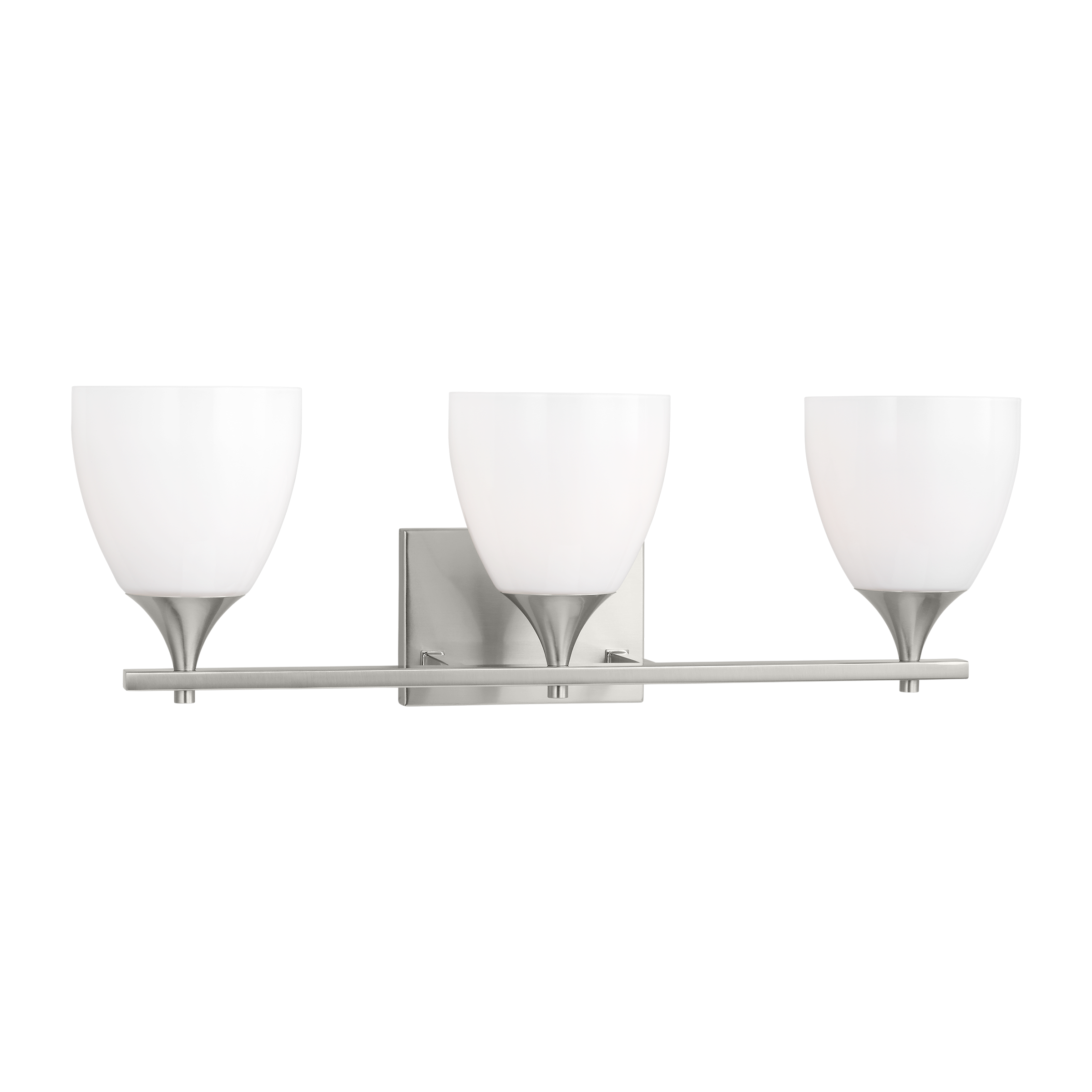 Toffino 3-Light Bath Sconce | Brushed Steel | Milk Glass