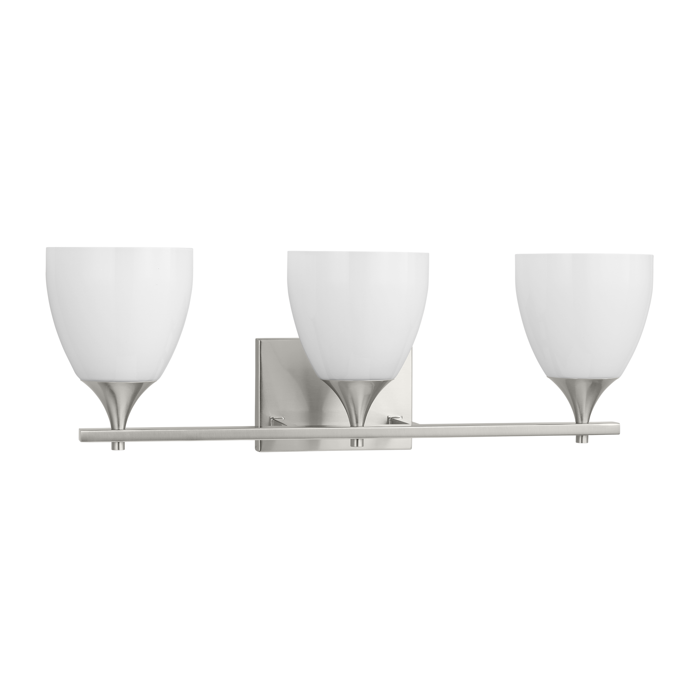Toffino 3-Light Bath Sconce | Brushed Steel | Milk Glass