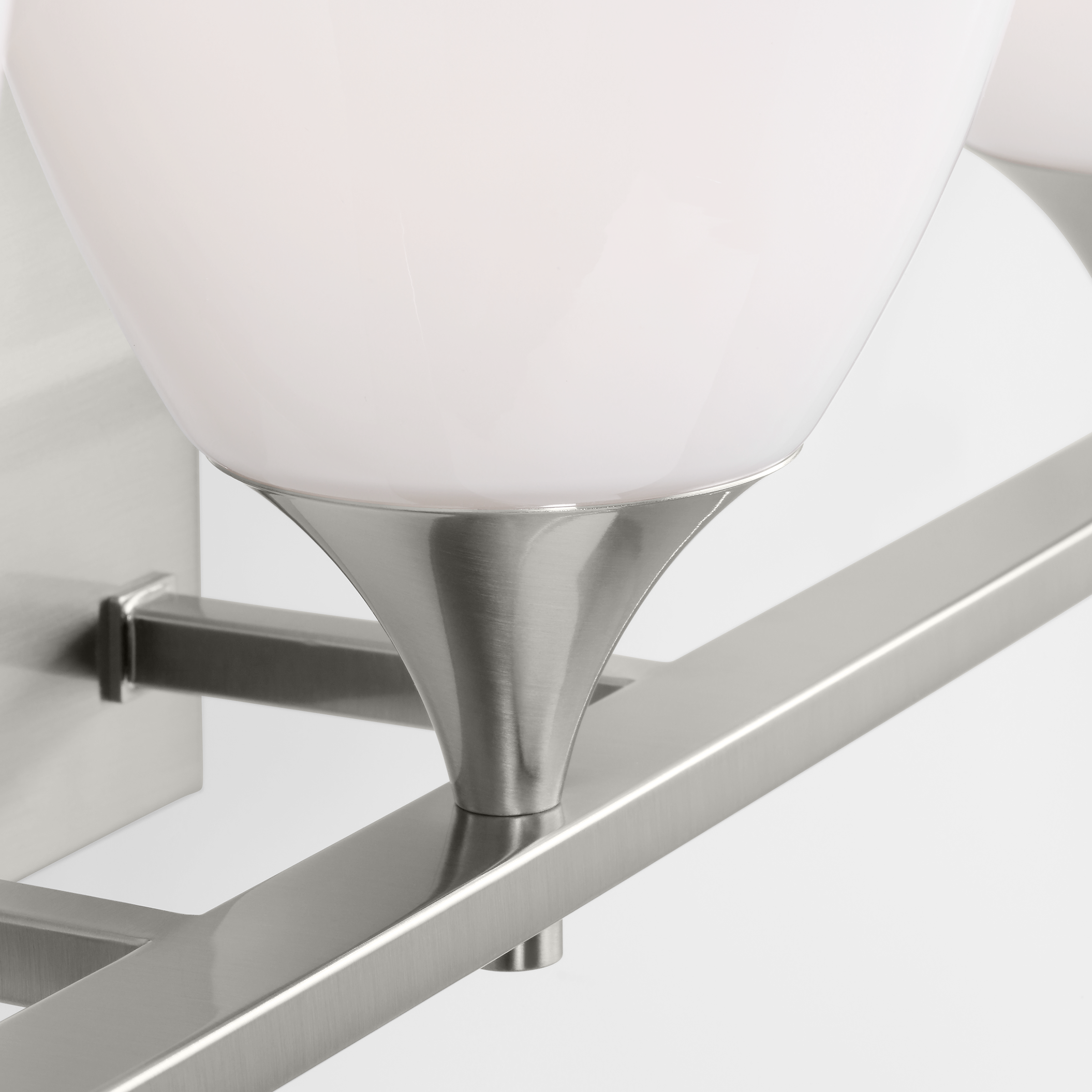 Toffino 3-Light Bath Sconce | Brushed Steel | Milk Glass