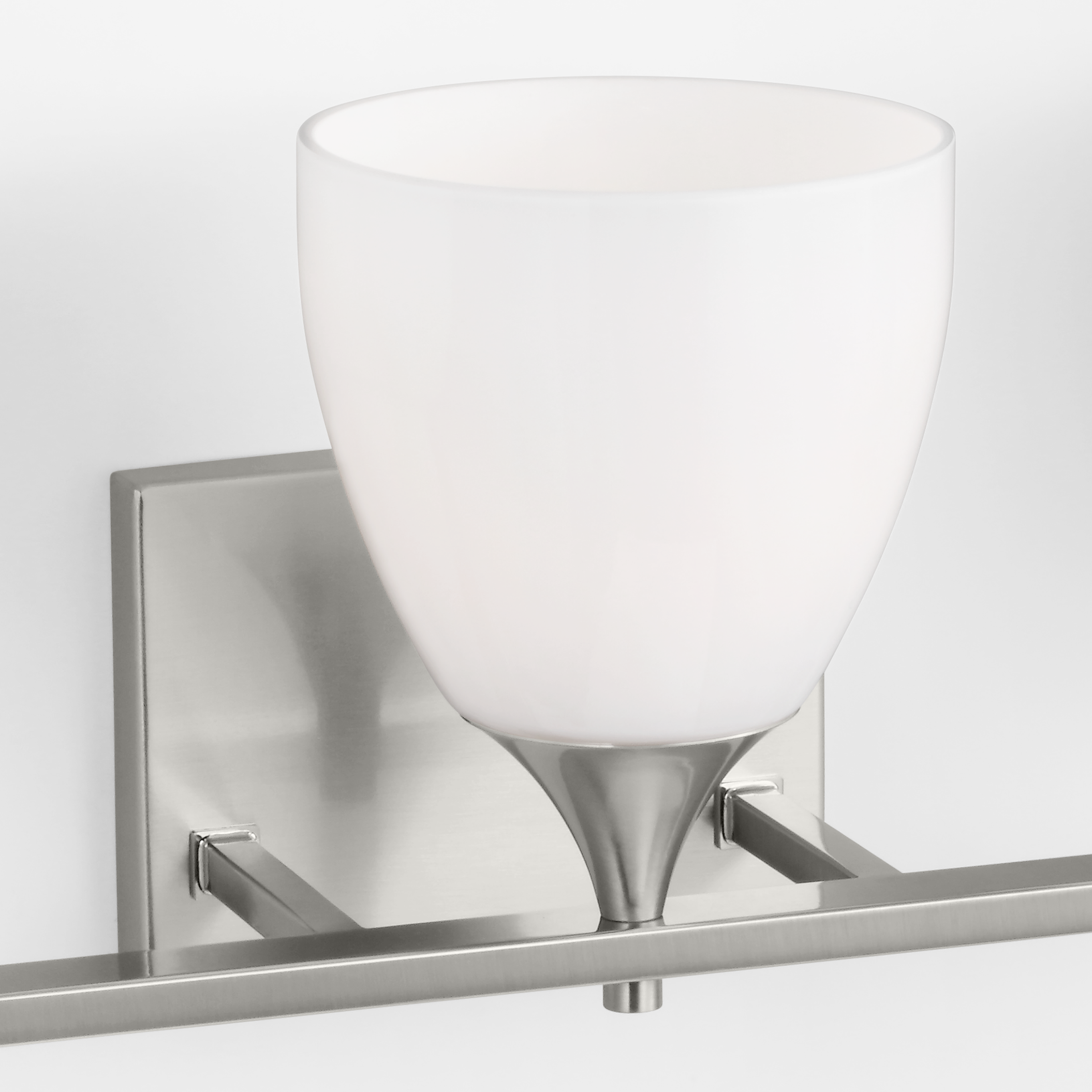 Toffino 3-Light Bath Sconce | Brushed Steel | Milk Glass