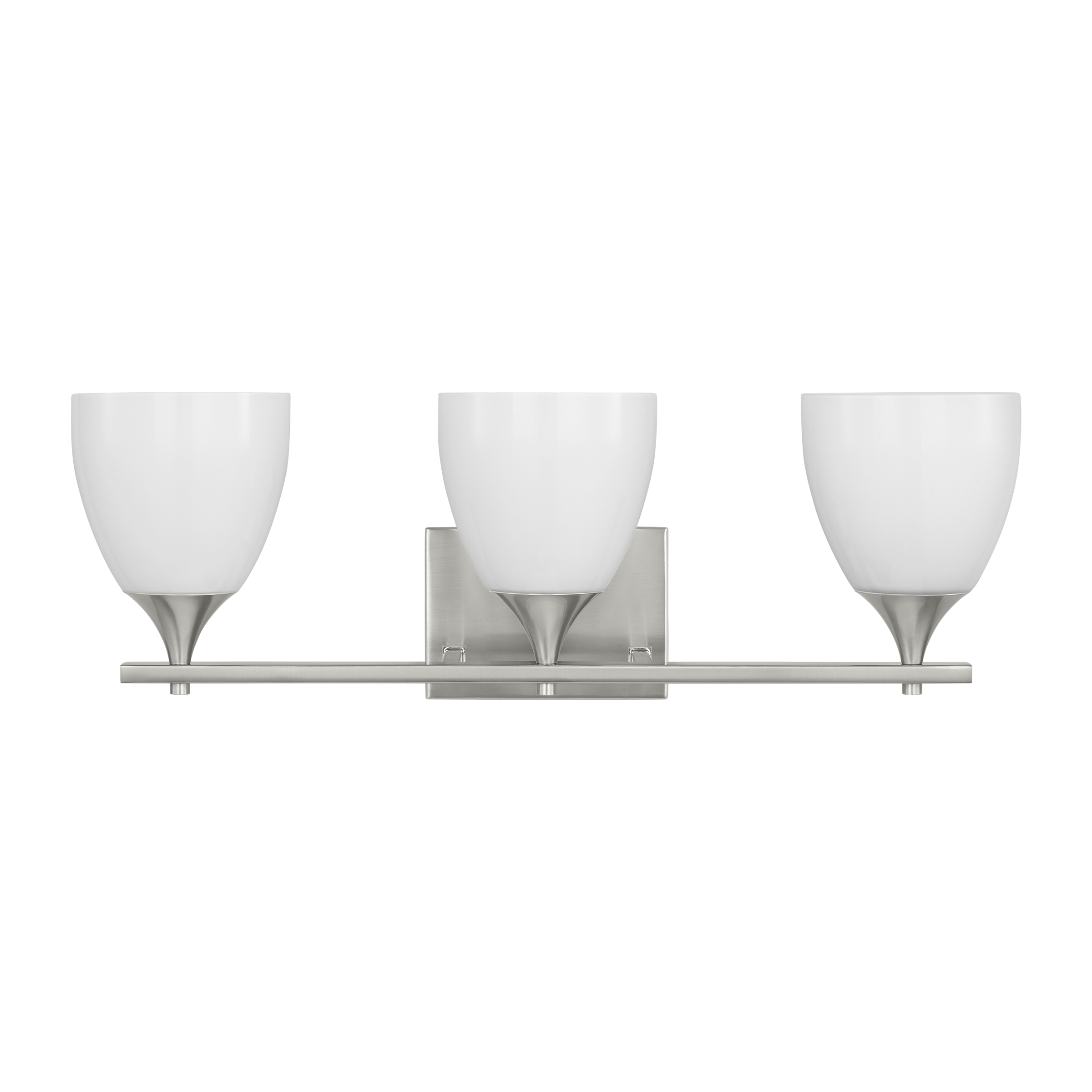 Toffino 3-Light Bath Sconce | Brushed Steel | Milk Glass