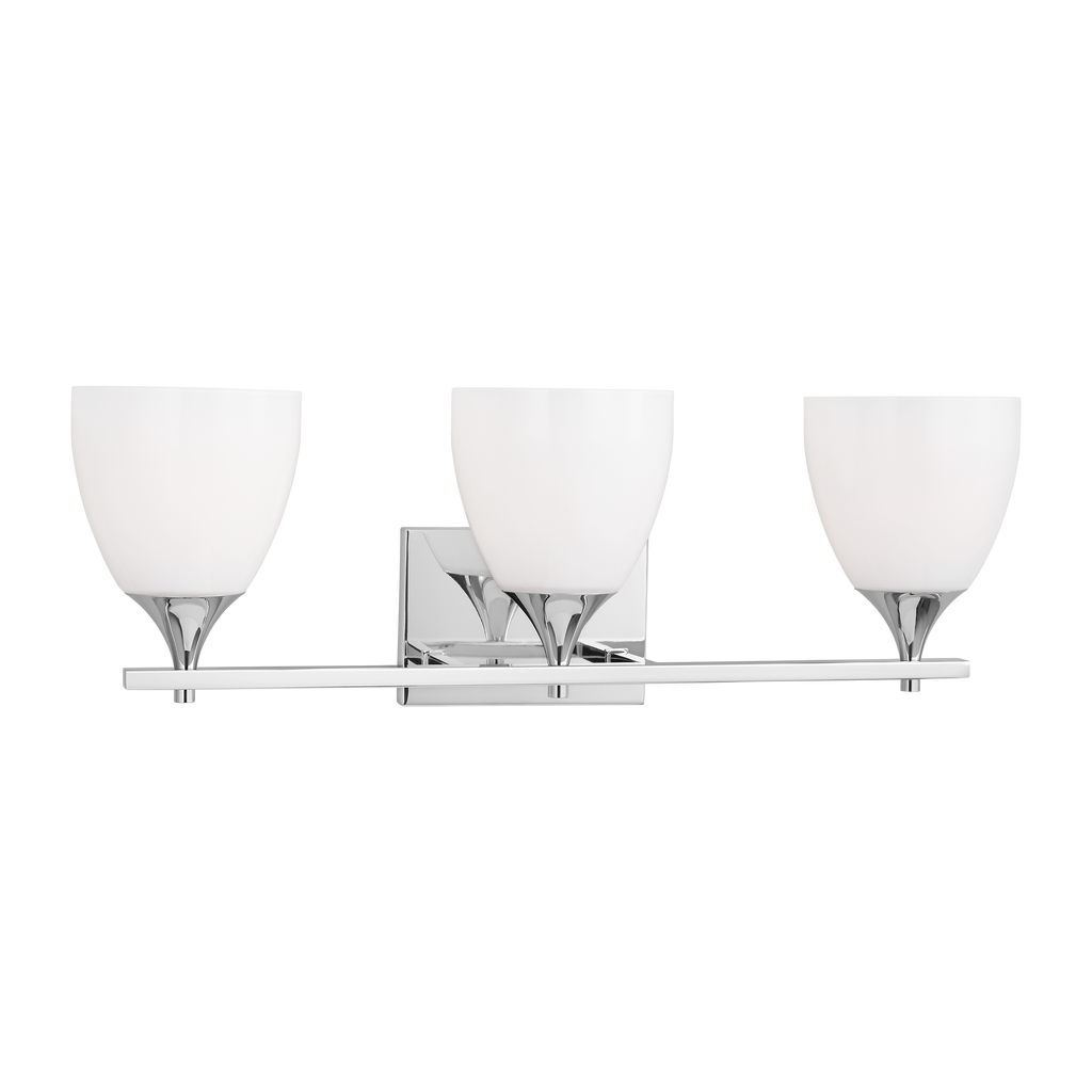 Toffino 3-Light Bath Sconce | Chrome | Milk Glass
