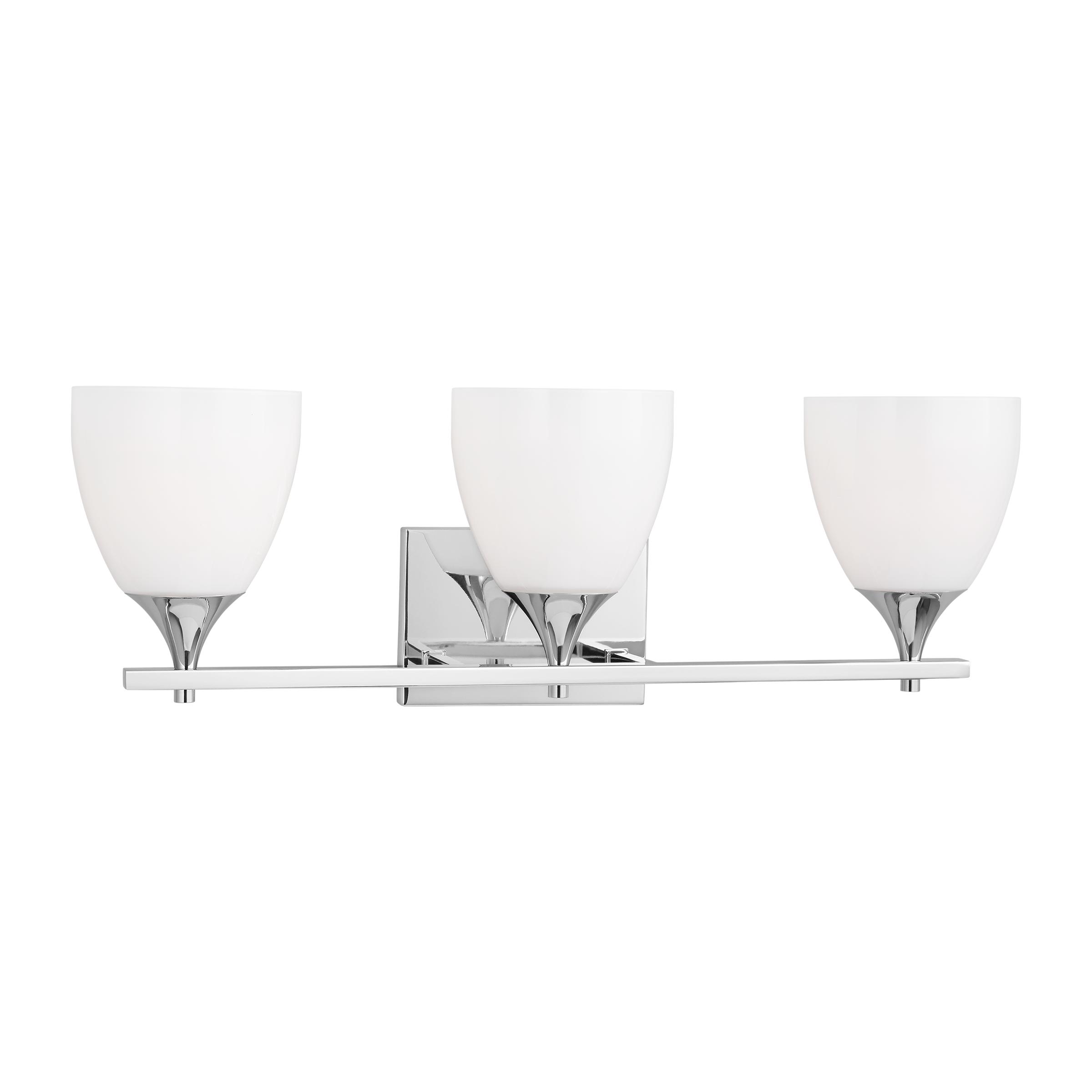 Toffino 3-Light Bath Sconce | Chrome | Milk Glass