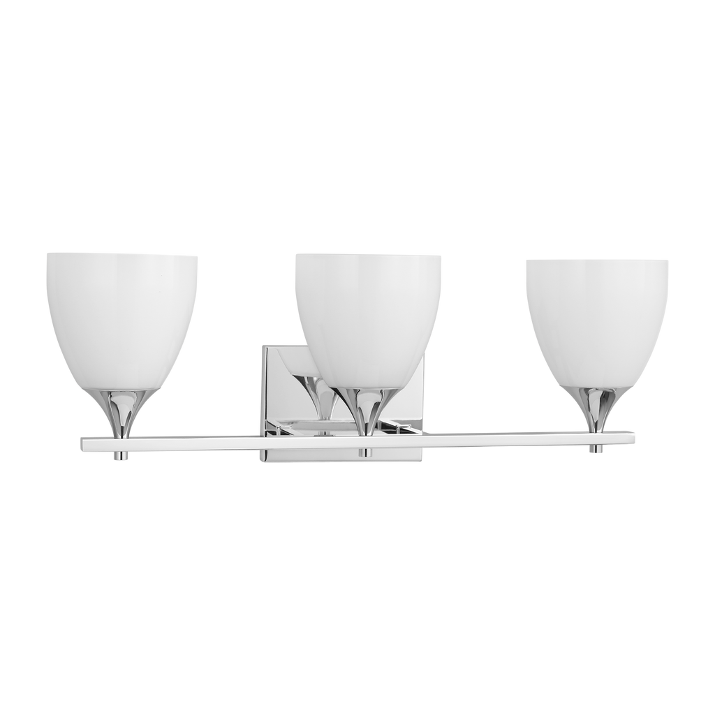 Toffino 3-Light Bath Sconce | Chrome | Milk Glass