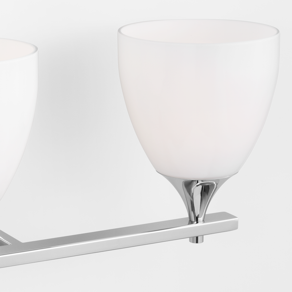 Toffino 3-Light Bath Sconce | Chrome | Milk Glass
