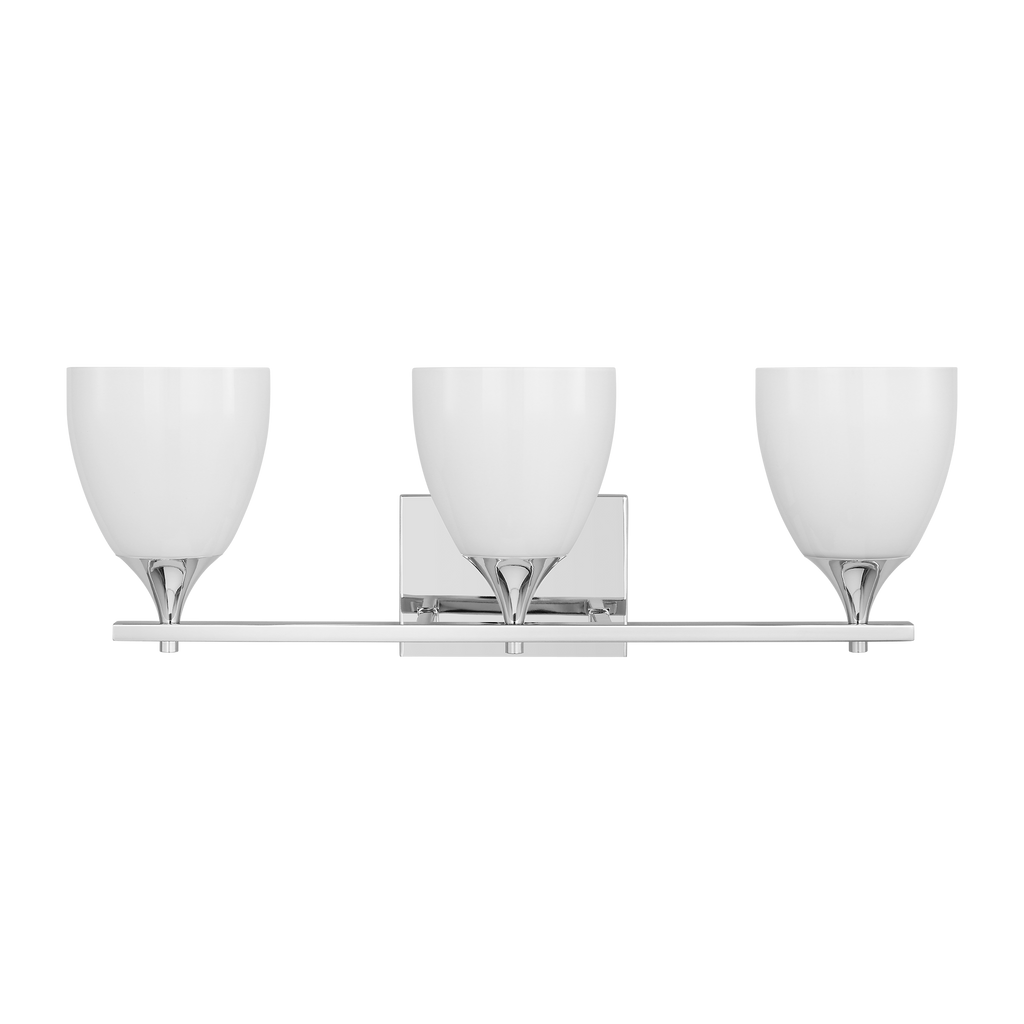 Toffino 3-Light Bath Sconce | Chrome | Milk Glass