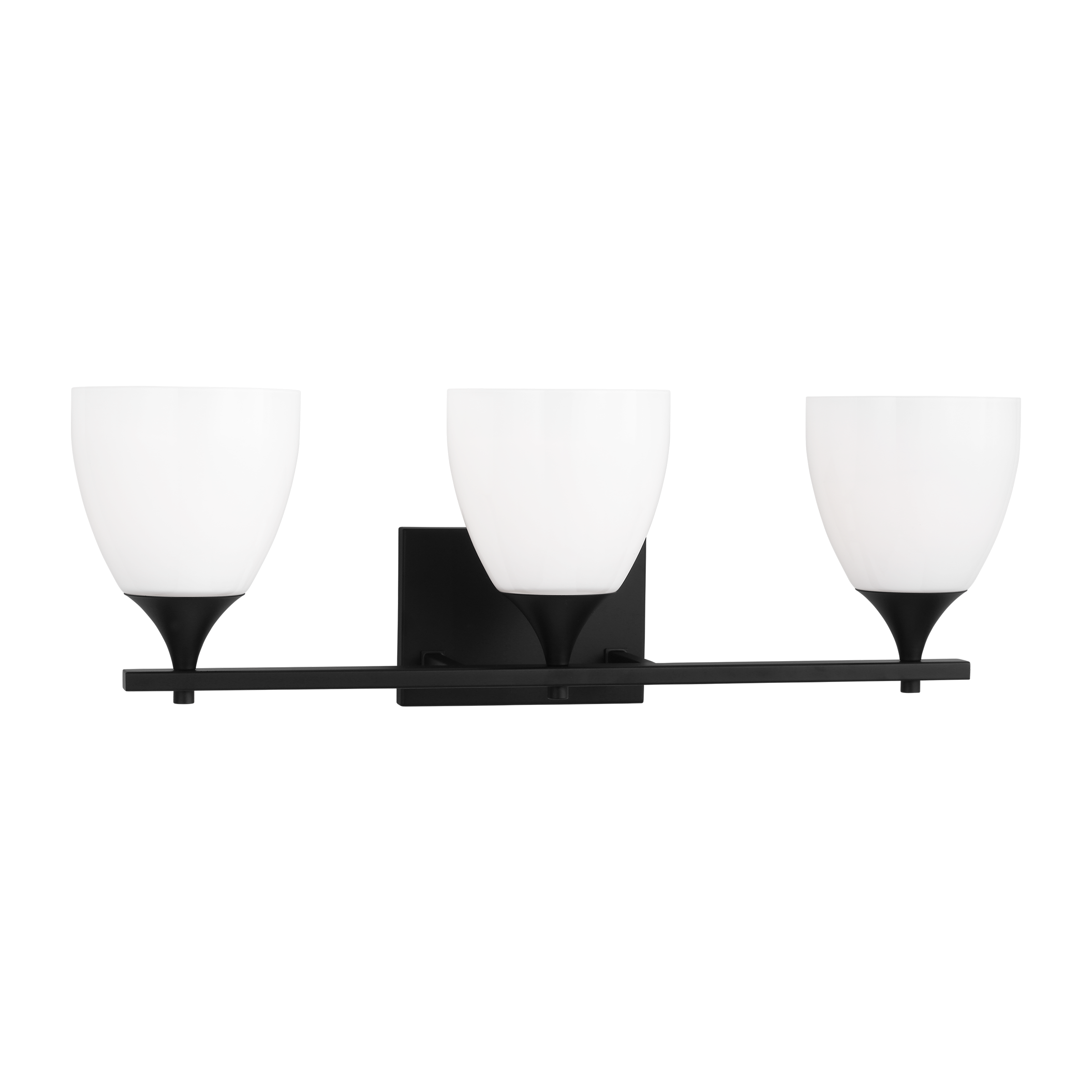 Toffino 3-Light Bath Sconce | Midnight Black | Milk Glass