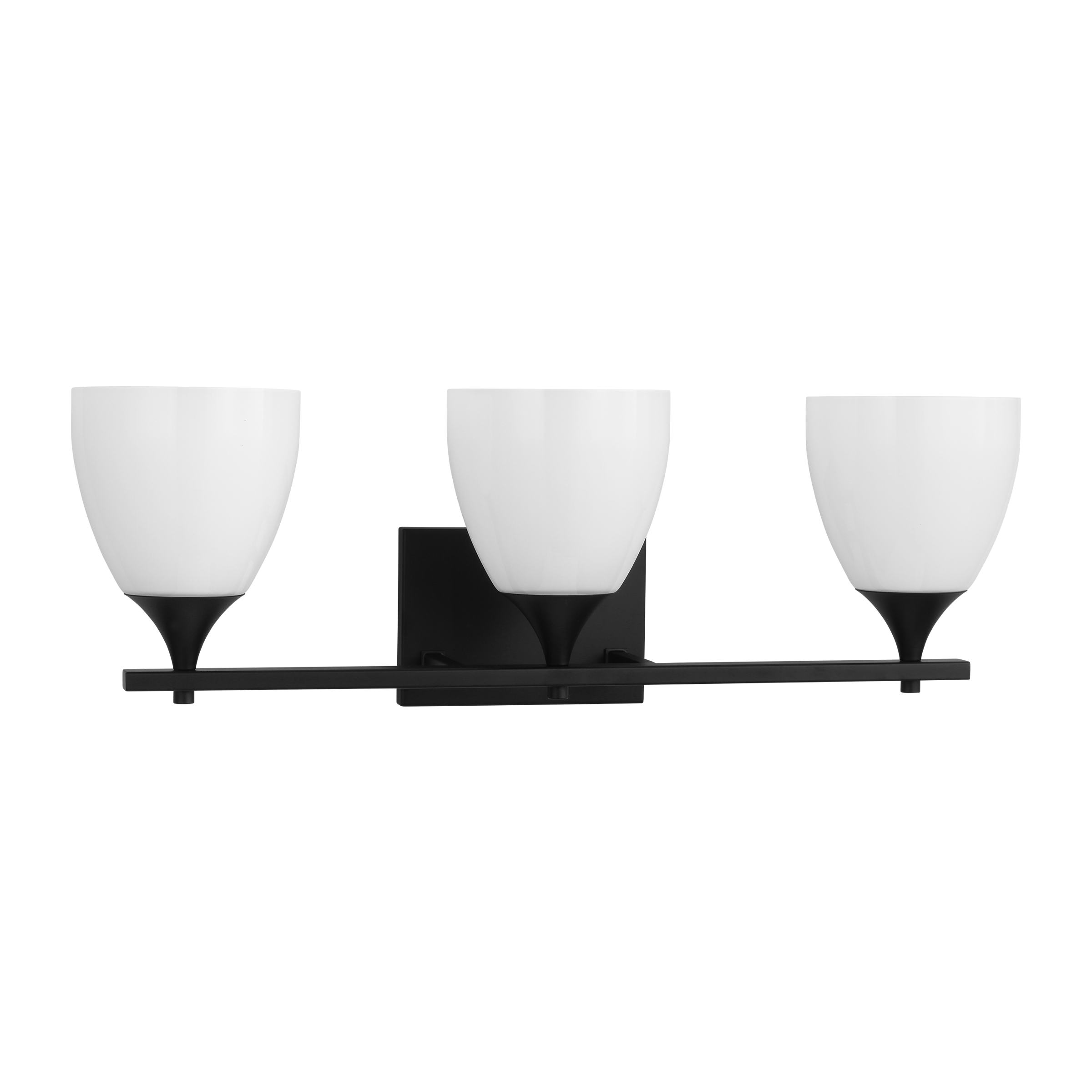 Toffino 3-Light Bath Sconce | Midnight Black | Milk Glass