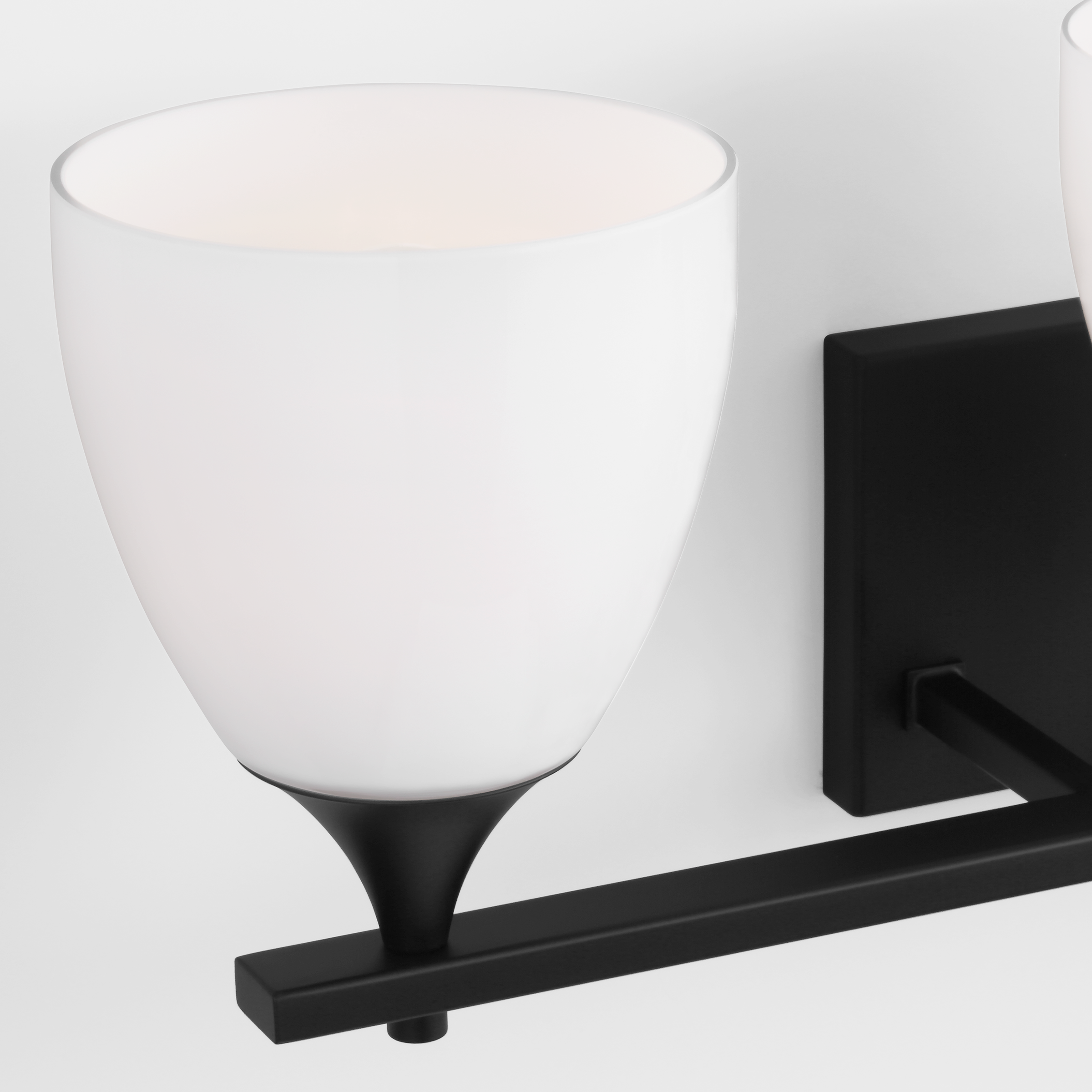 Toffino 3-Light Bath Sconce | Midnight Black | Milk Glass